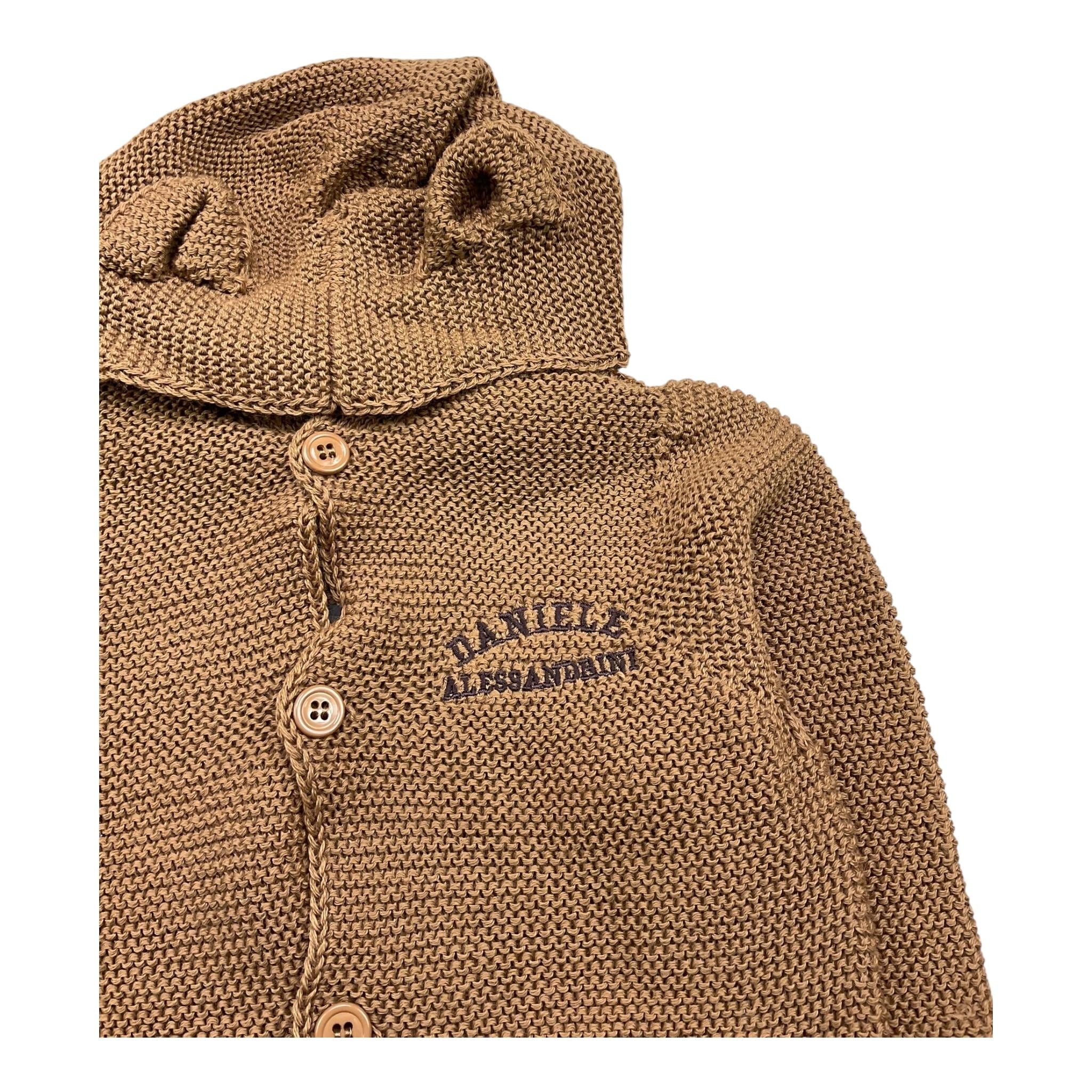 DANIELE ALESSANDRINI cardigan tinta unita con cappuccio Cammello per Bambino 1291W00035X CAMMELLO DANIELE ALESSANDRINI