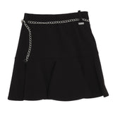 LIU JO gonna tinta unita con elastico in vita e catena Nero per Bambina GF4145 NERO LIU JO