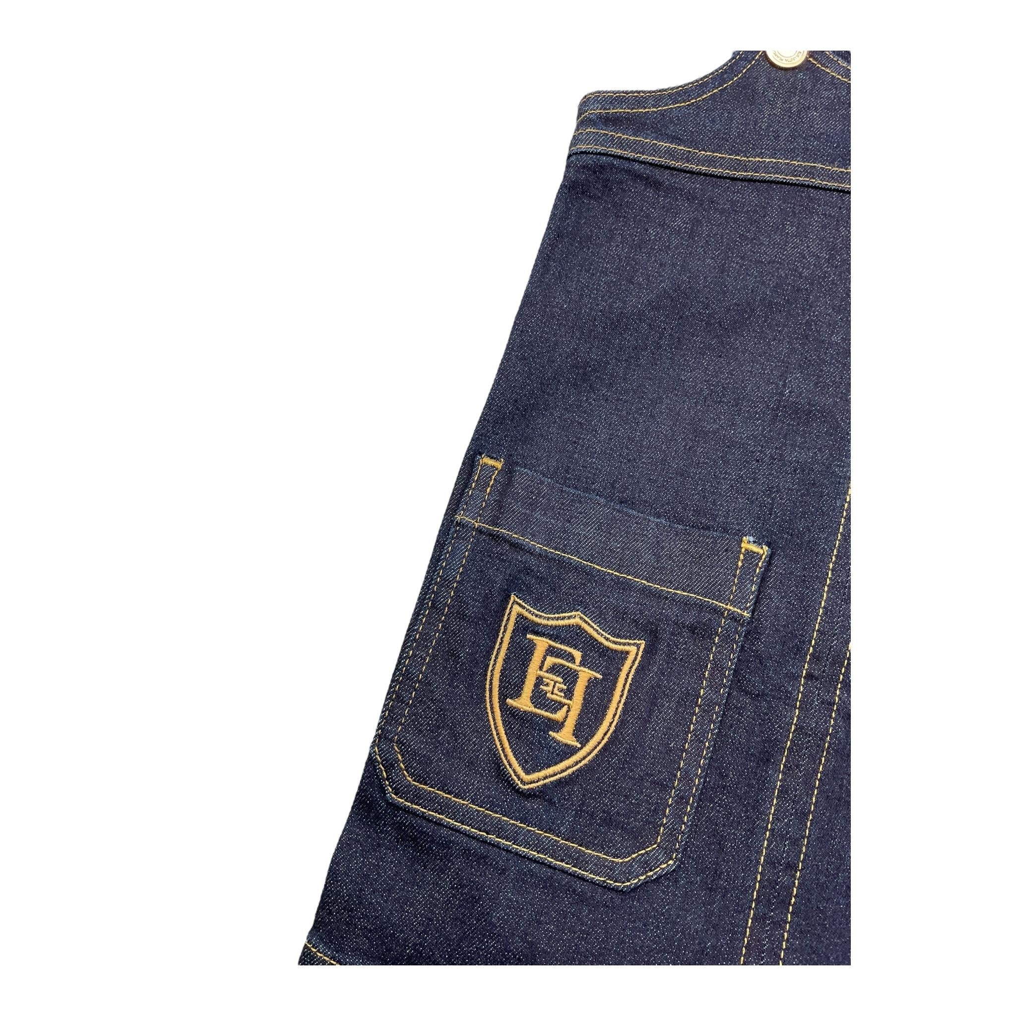 ELISABETTA FRANCHI abiti in denim tinta unita giromanica Blu per Neonata EGAB177 BLU ELISABETTA FRANCHI