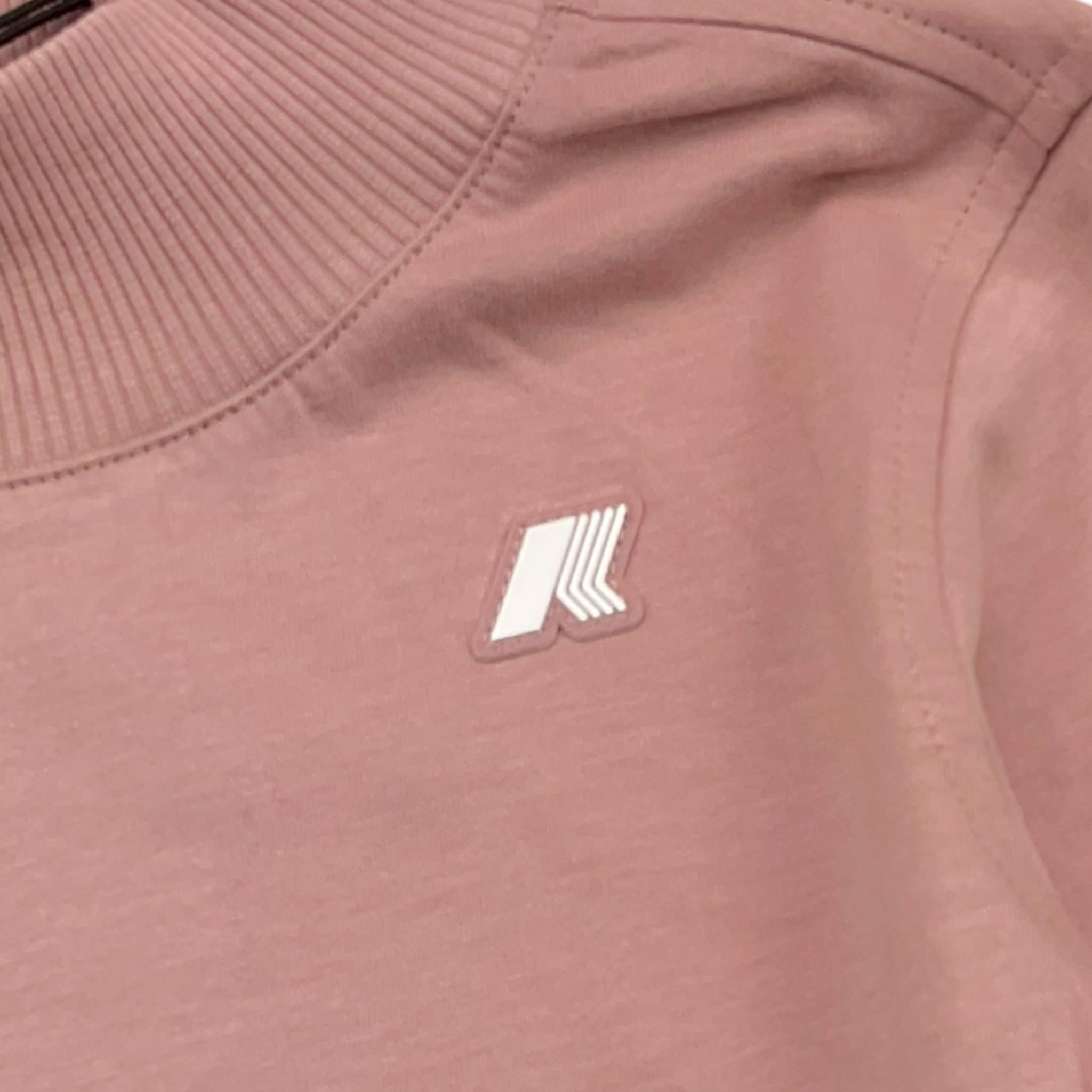 K-WAY shirt mezzo collo tinta unita con stampa Rosa per Bambina K6127IW ROSA K-WAY