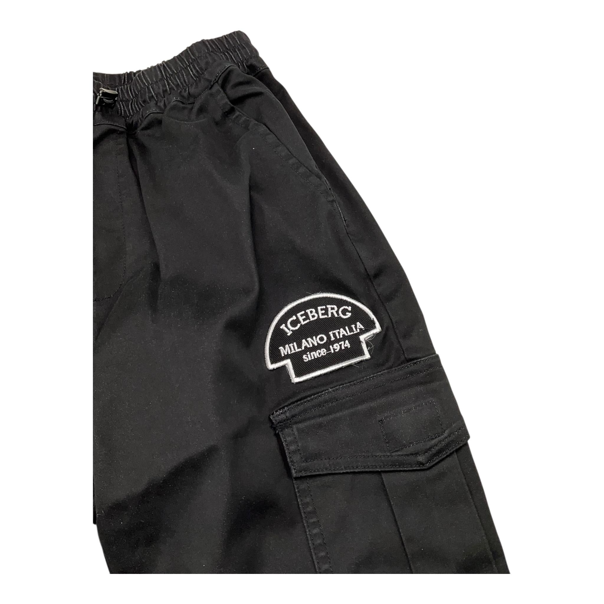 ICEBERG pantalone tinta unita con tasconi ed elastico in vita Nero per Bambino PTICE5301JX NERO ICEBERG