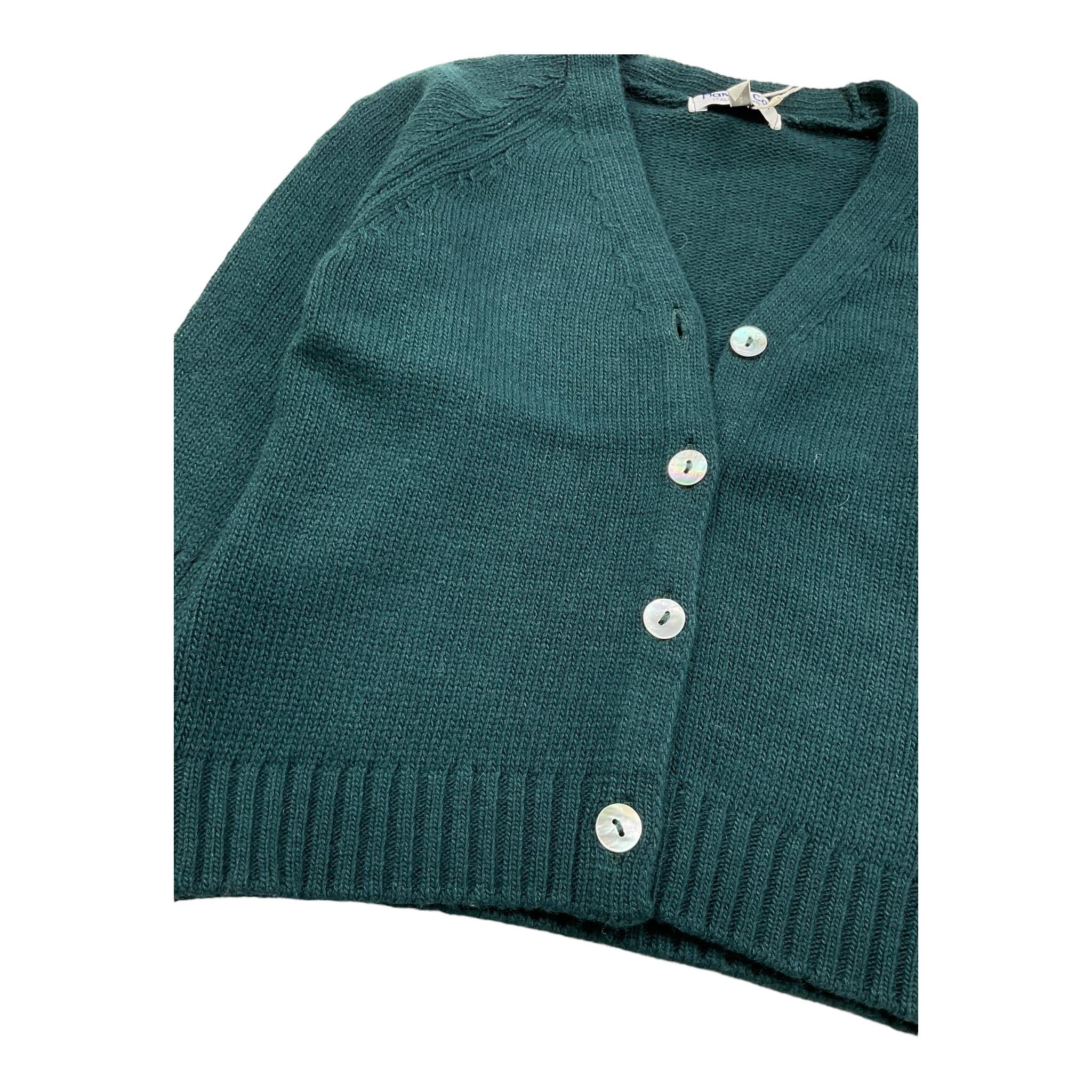 MALVI & CO cardigan tinta unita scollo a v Verde per Bambina F23M001GFLL VERDE MALVI & CO