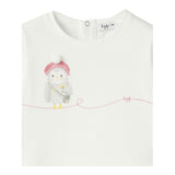 IL GUFO shirt girocollo tinta unita con stampa in contrasto Bianco per Neonata A24TA359MF002 BIANCO IL GUFO