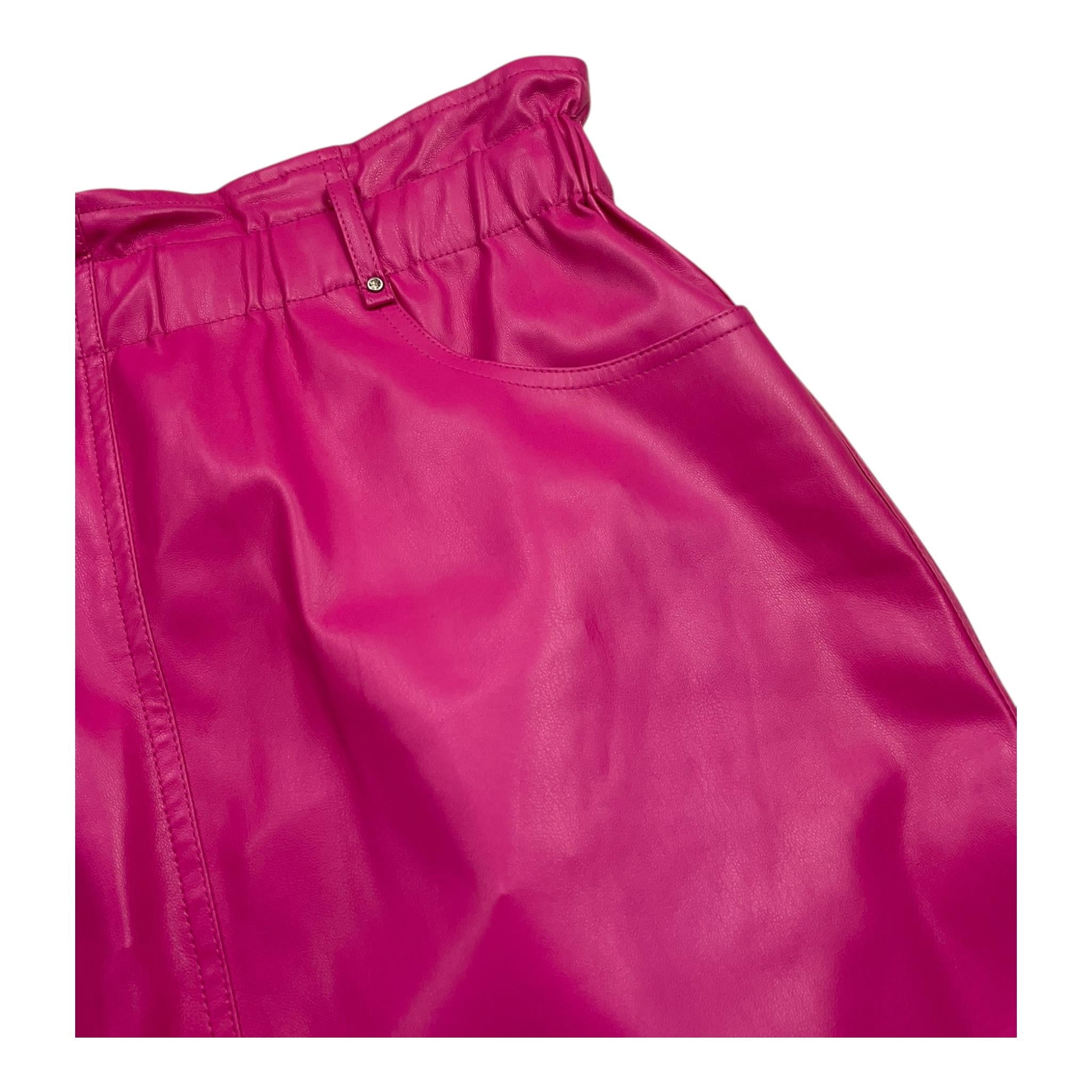 LIU JO gonna tinta unita in ecopelle Magenta per Bambina GF3023 MAGENTA LIU JO