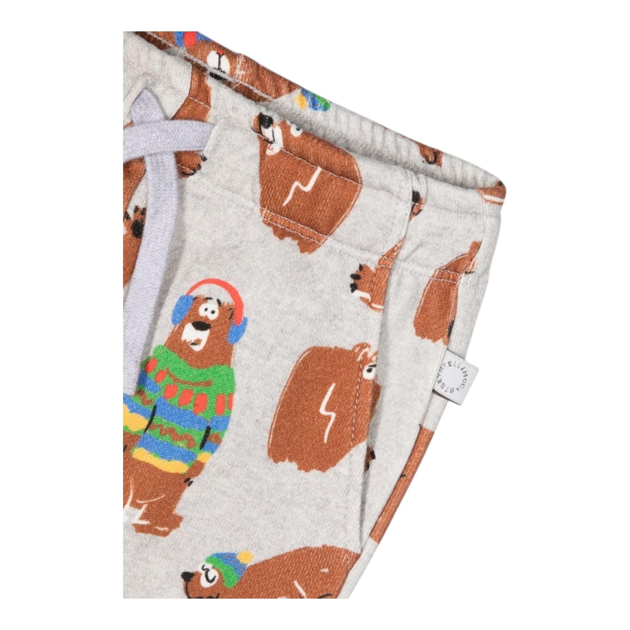 STELLA McCARTNEY pantalone tuta tinta unita con stampe orsi Grigio per Bambino TT6500J GRIGIO STELLA McCARTNEY