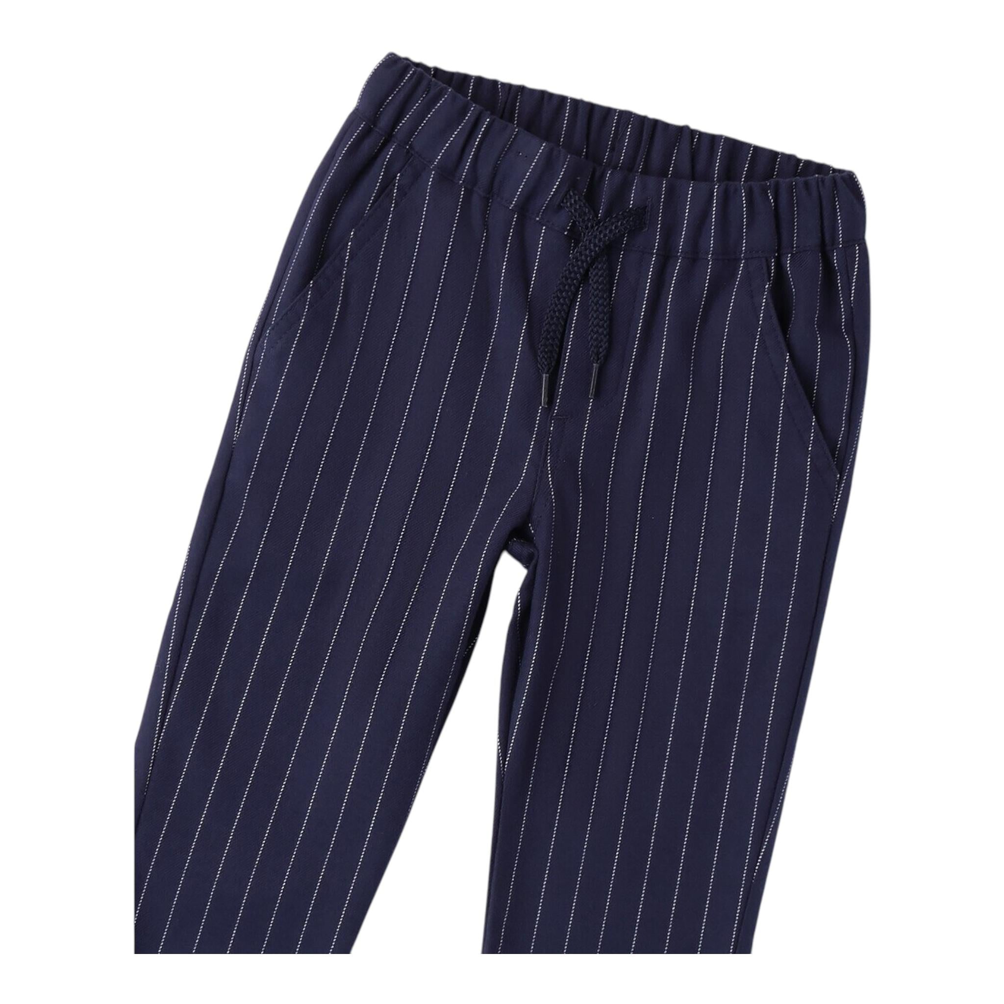 SARABANDA pantalone tinta unita con fantasia a righe Blu per Bambino A167 BLU SARABANDA