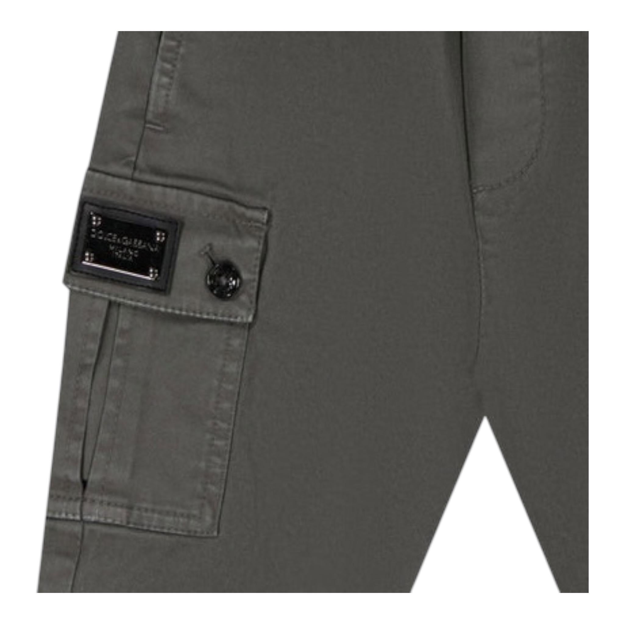 DOLCE & GABBANA pantalone tinta unita con tasconi Grigio per Neonato L14P66 GRIGIO DOLCE & GABBANA