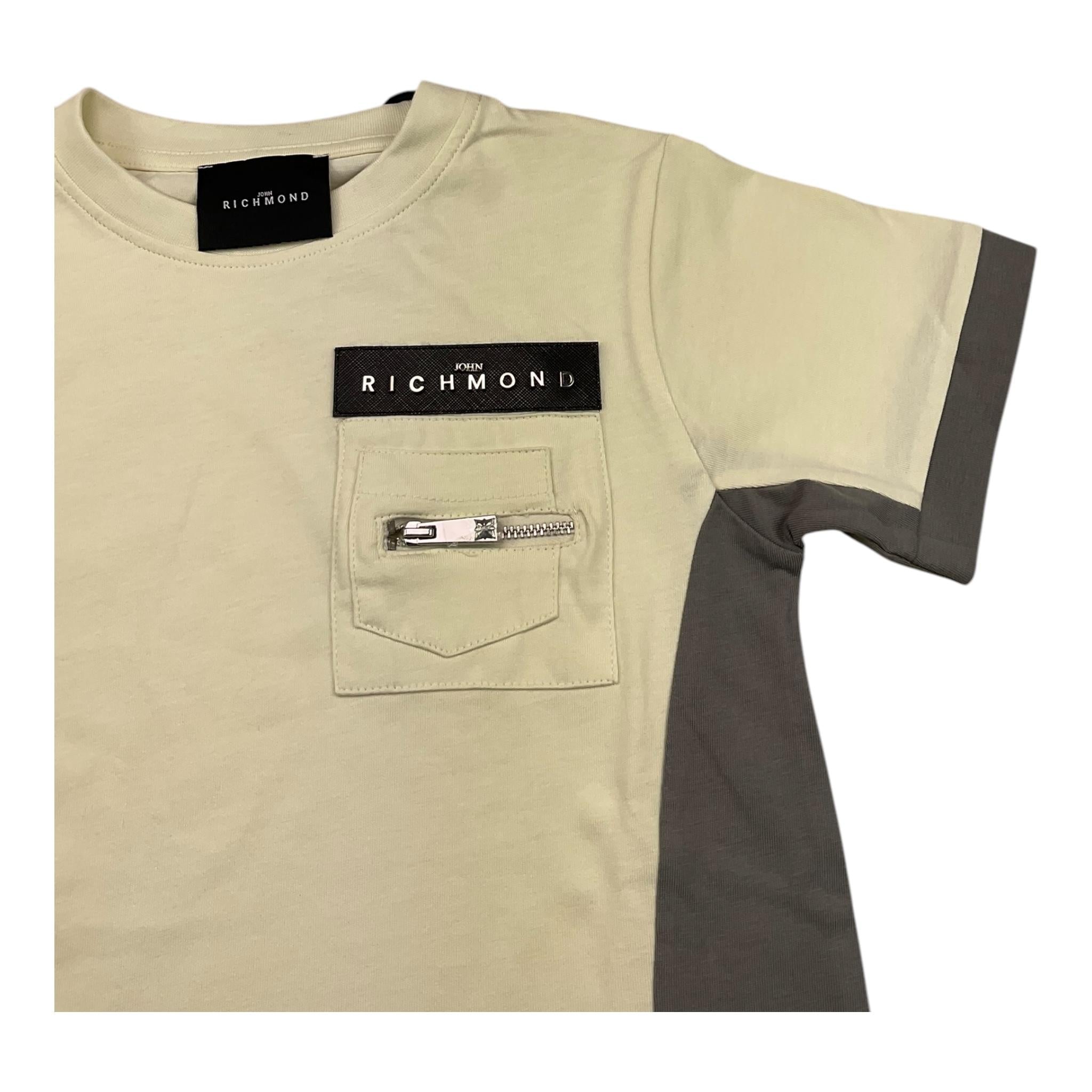 JOHN RICHMOND t-shirt girocollo tinta unita con taschino Beige per Bambino RBA25147TS BEIGE JOHN RICHMOND