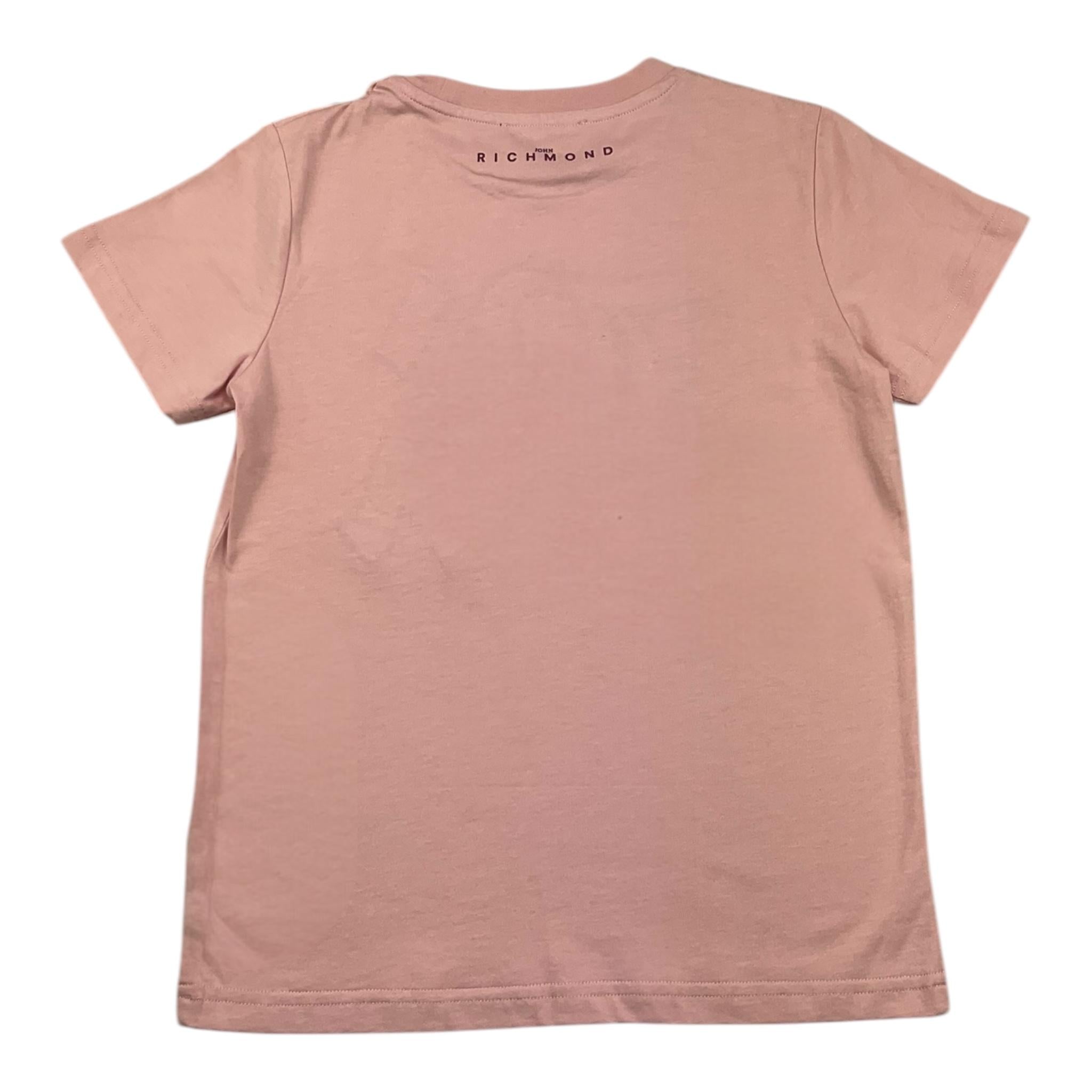 JOHN RICHMOND t-shirt girocollo tinta unita con stampa in contrasto Rosa per Bambina RGA25078TS ROSA JOHN RICHMOND