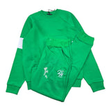 DANIELE ALESSANDRINI completo 2pz felpa girocollo tinta unita con stampa- pantalone Verde per Bambino 1231T00142 VERDE DANIELE ALESSANDRINI