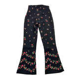 MONNALISA pantalone tinta unita stampa floreale Nero per Bambina 710405 NERO MONNALISA