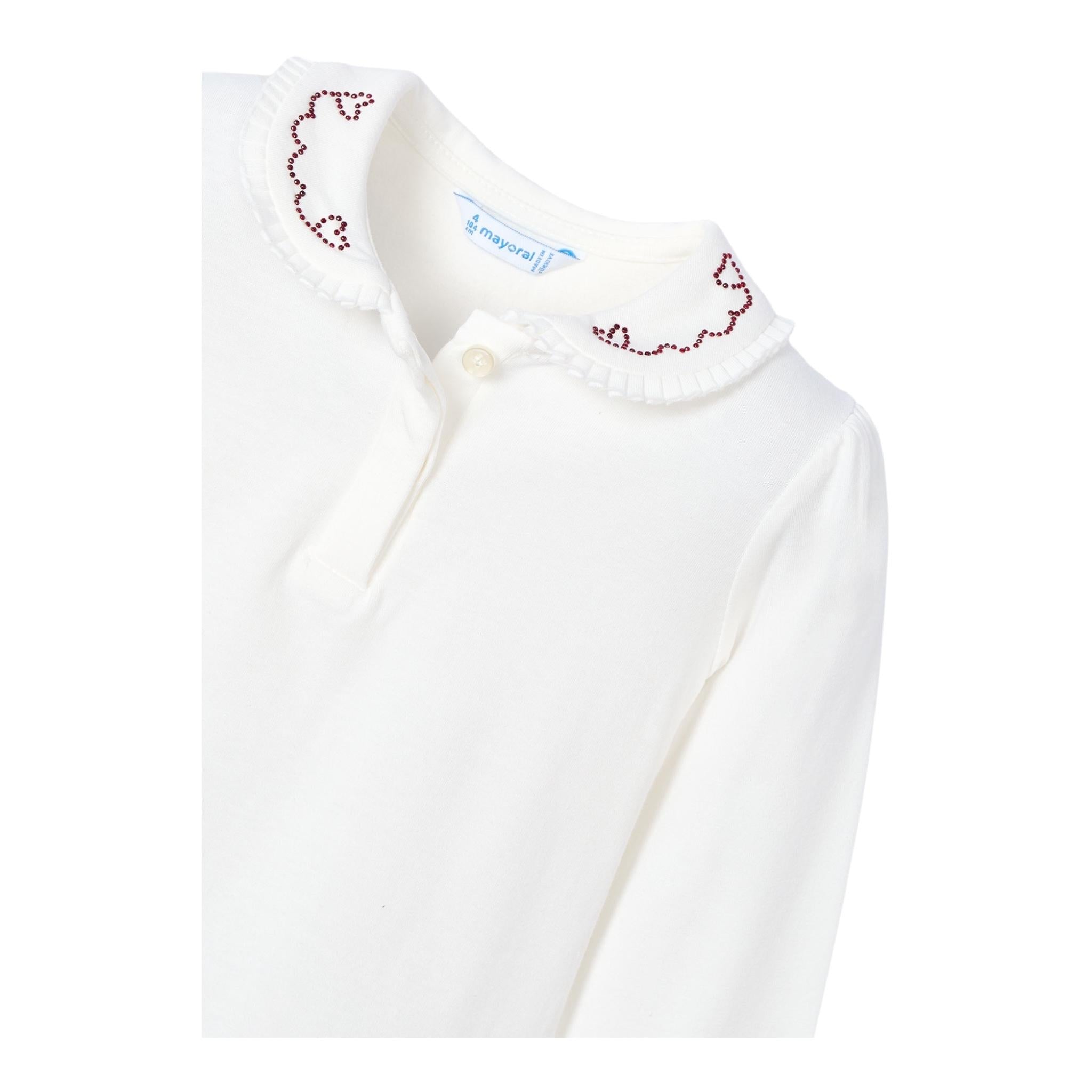 MAYORAL shirt tinta unita con colletto Bianco per Bambina 131 BIANCO MAYORAL