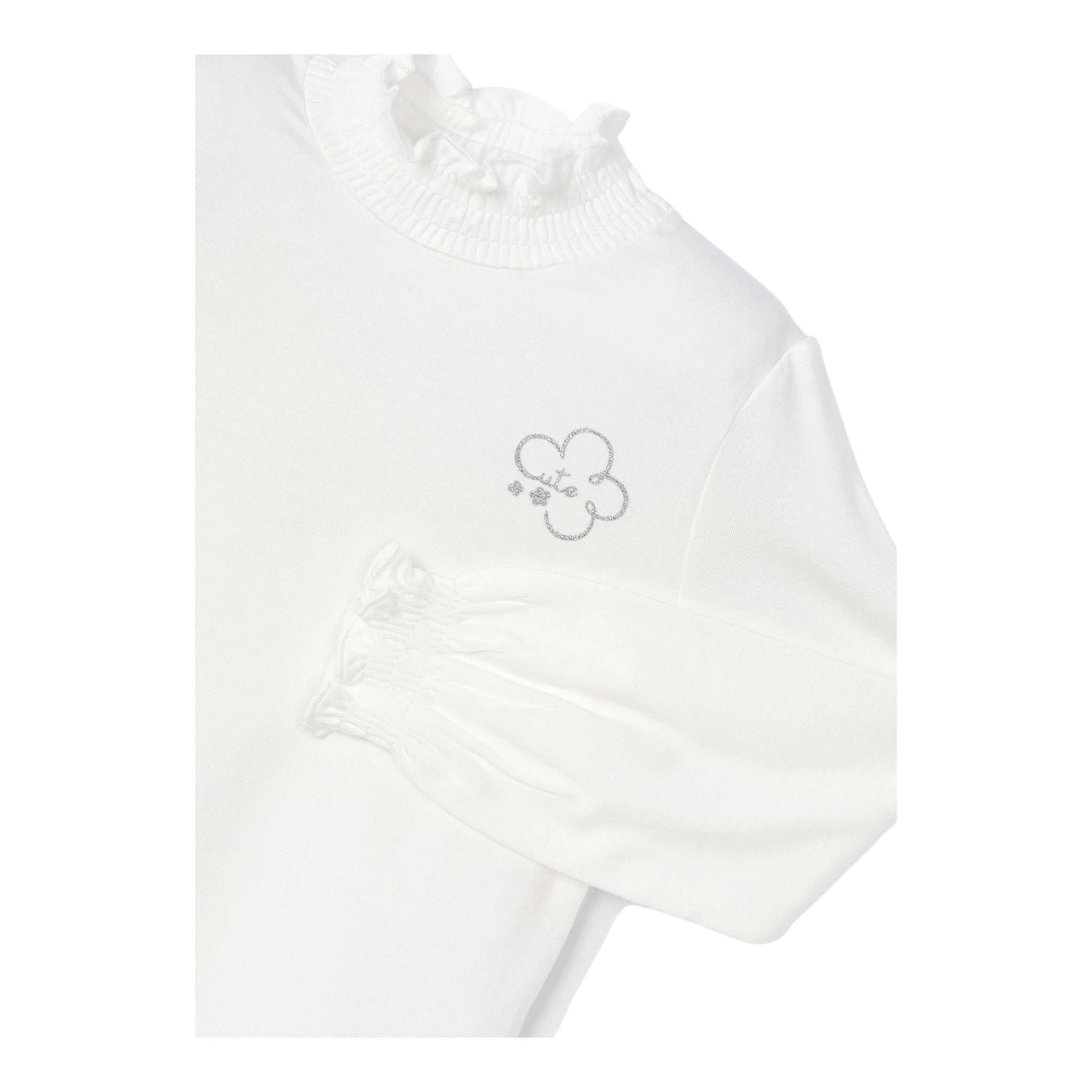 MAYORAL shirt mezzocollo tinta unita con brillantini Bianco per Neonata 145XN BIANCO MAYORAL