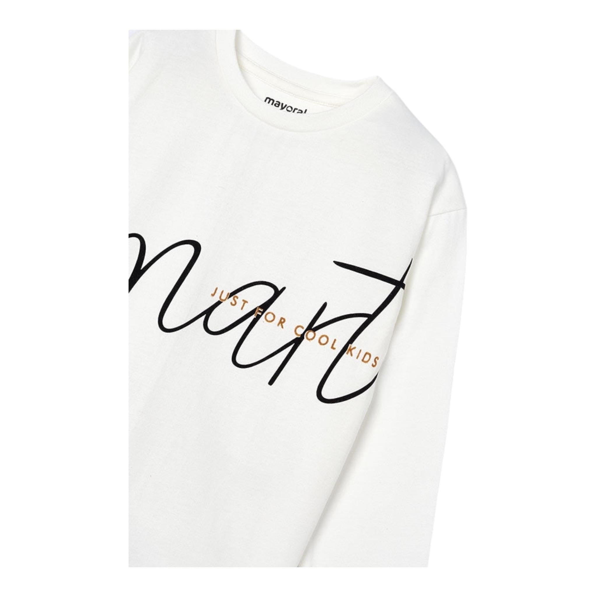 MAYORAL shirt girocollo tinta unita con stampa Bianco per Bambino 4039 BIANCO MAYORAL
