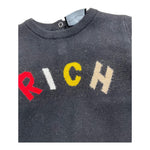JOHN RICHMOND maglia tinta unita girocollo con stampa Nero per Neonato RIA24068MAX NERO JOHN RICHMOND