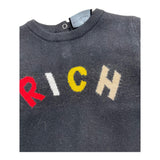 JOHN RICHMOND maglia tinta unita girocollo con stampa Nero per Neonato RIA24068MAX NERO JOHN RICHMOND