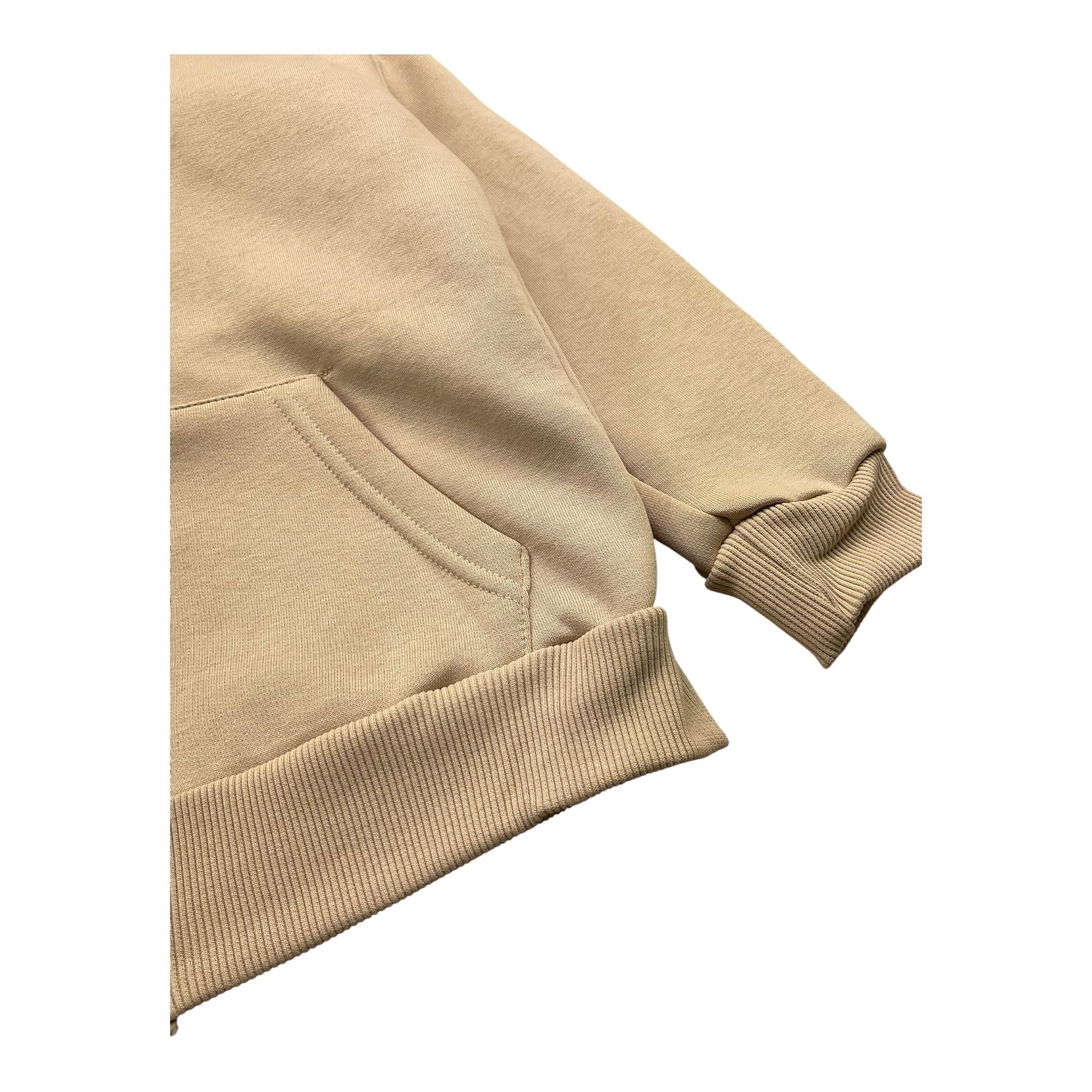 BRAND NAME felpa con zip e cappuccio tinta unita Beige per Bambino BN1095S BEIGE BRAND NAME