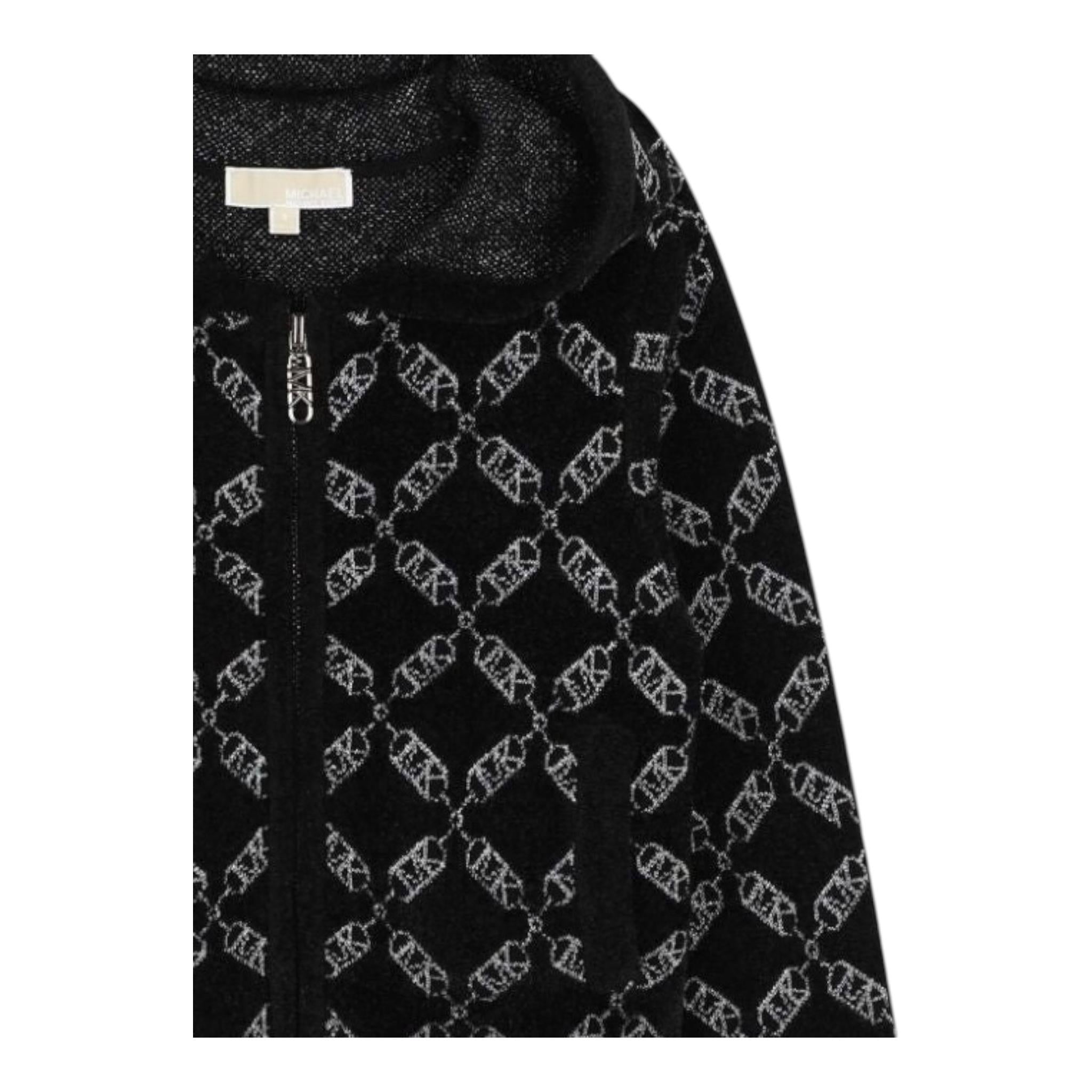 MICHAEL KORS feplpa tinta unita logata con zip e cappuccio Nero per Neonata R30163N NERO MICHAEL KORS