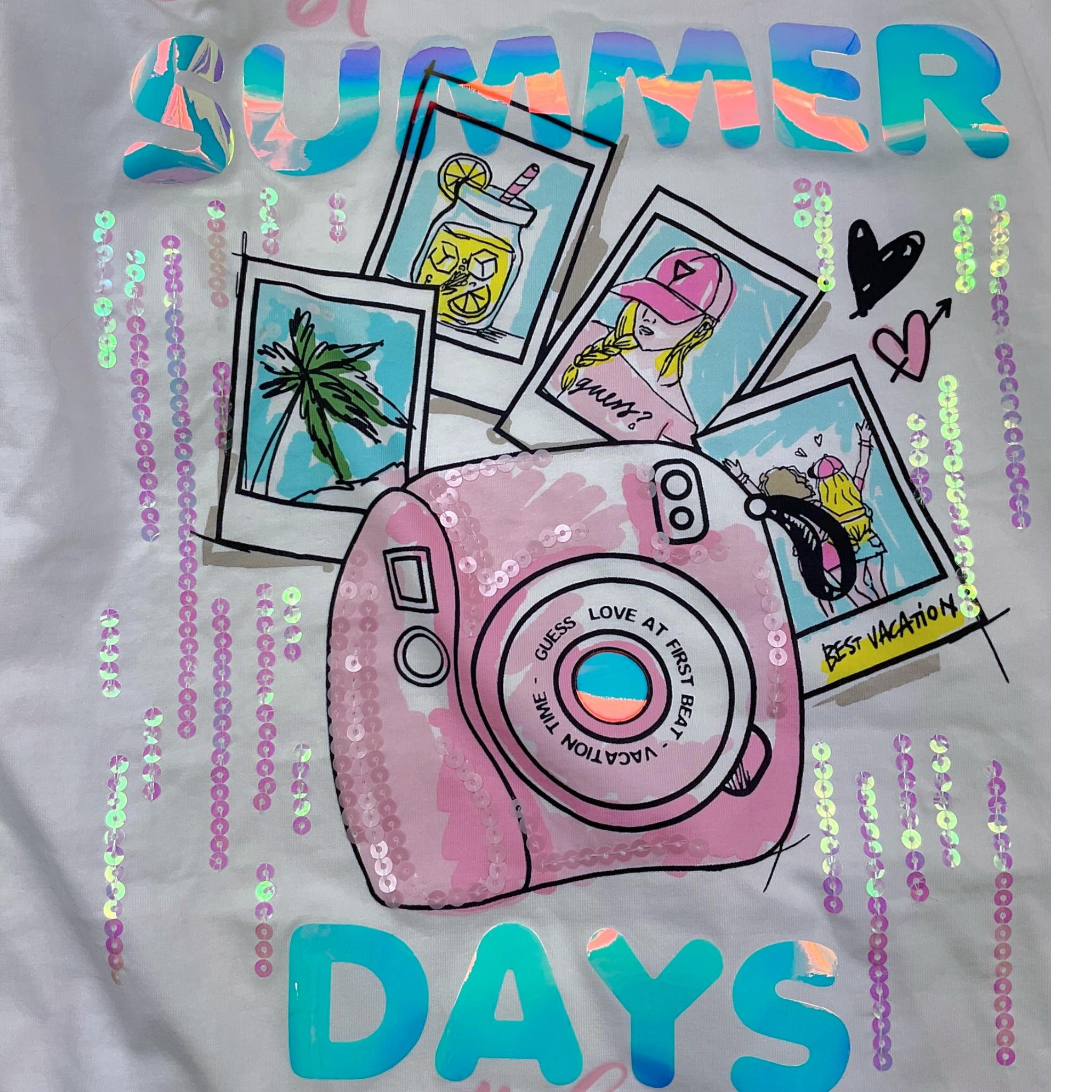 GUESS abito girocollo tinta unita con stampa Bianco per Bambina J4GI05K6YW4 BIANCO GUESS