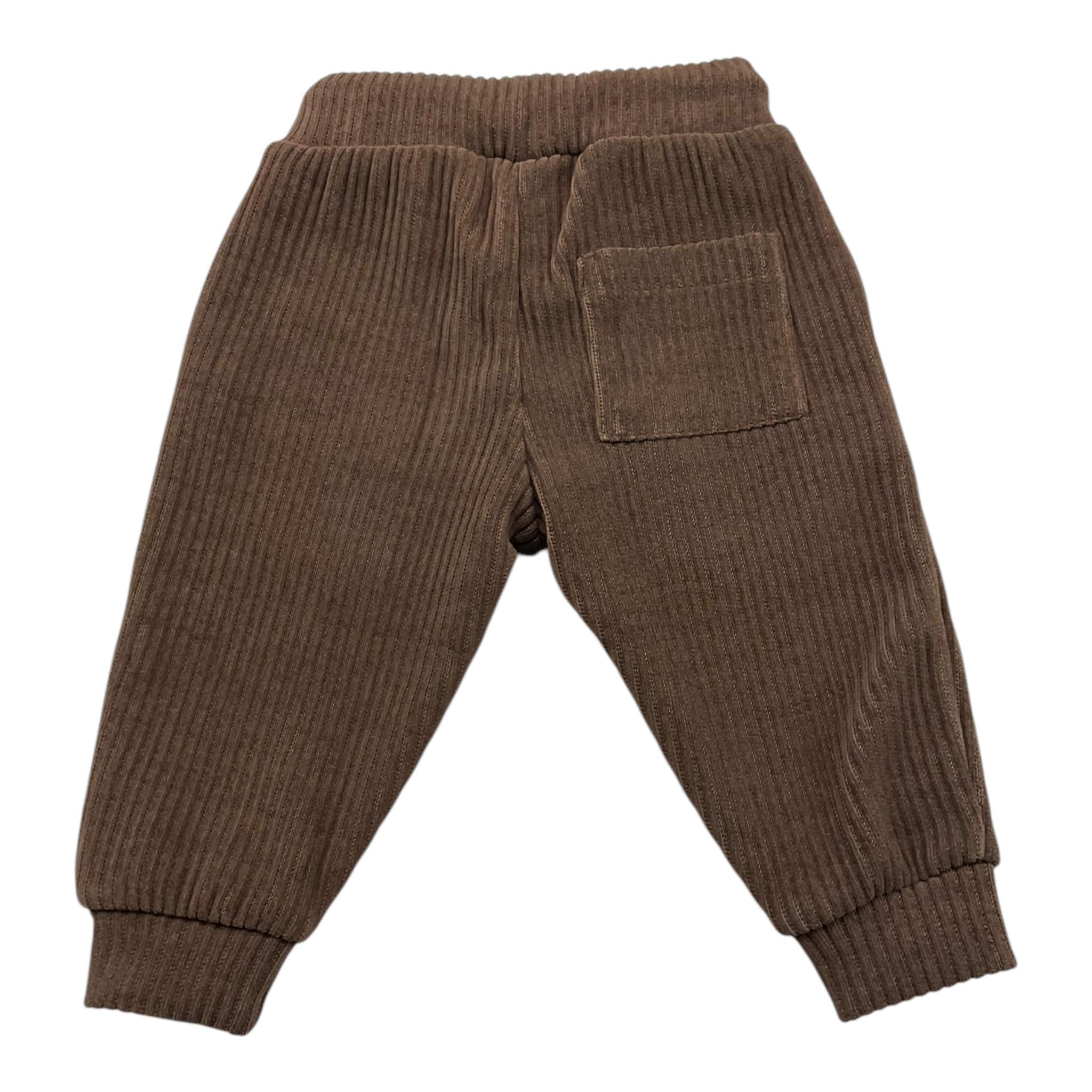 NEVER TOO pantalone tinta unita a costine con elastico in vita Marrone per Neonato NT2191N MARRONE NEVER TOO