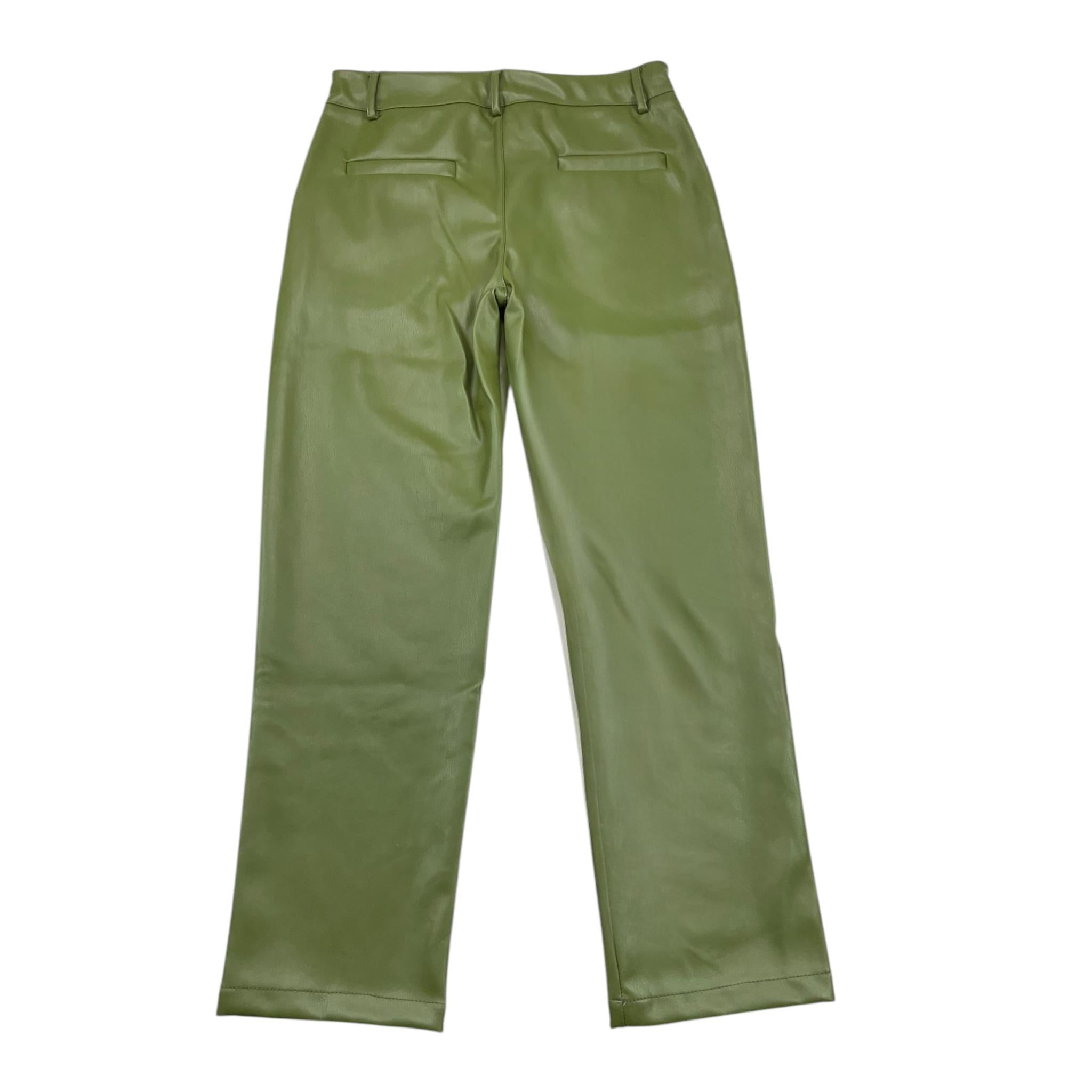 JANICE pantalone in ecopelle tinta unita con girovita regolabile Verde per Bambina JN598B VERDE JANICE
