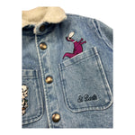 SAINT BARTH giubbino in denim tinta unita con pelliccia Azzurro per Bambina LAND005 AZZURRO SAINT BARTH