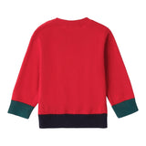 MINI BANDA maglia girocollo tinta unita con ricami Rosso per Neonato 3A671 ROSSO MINI BANDA