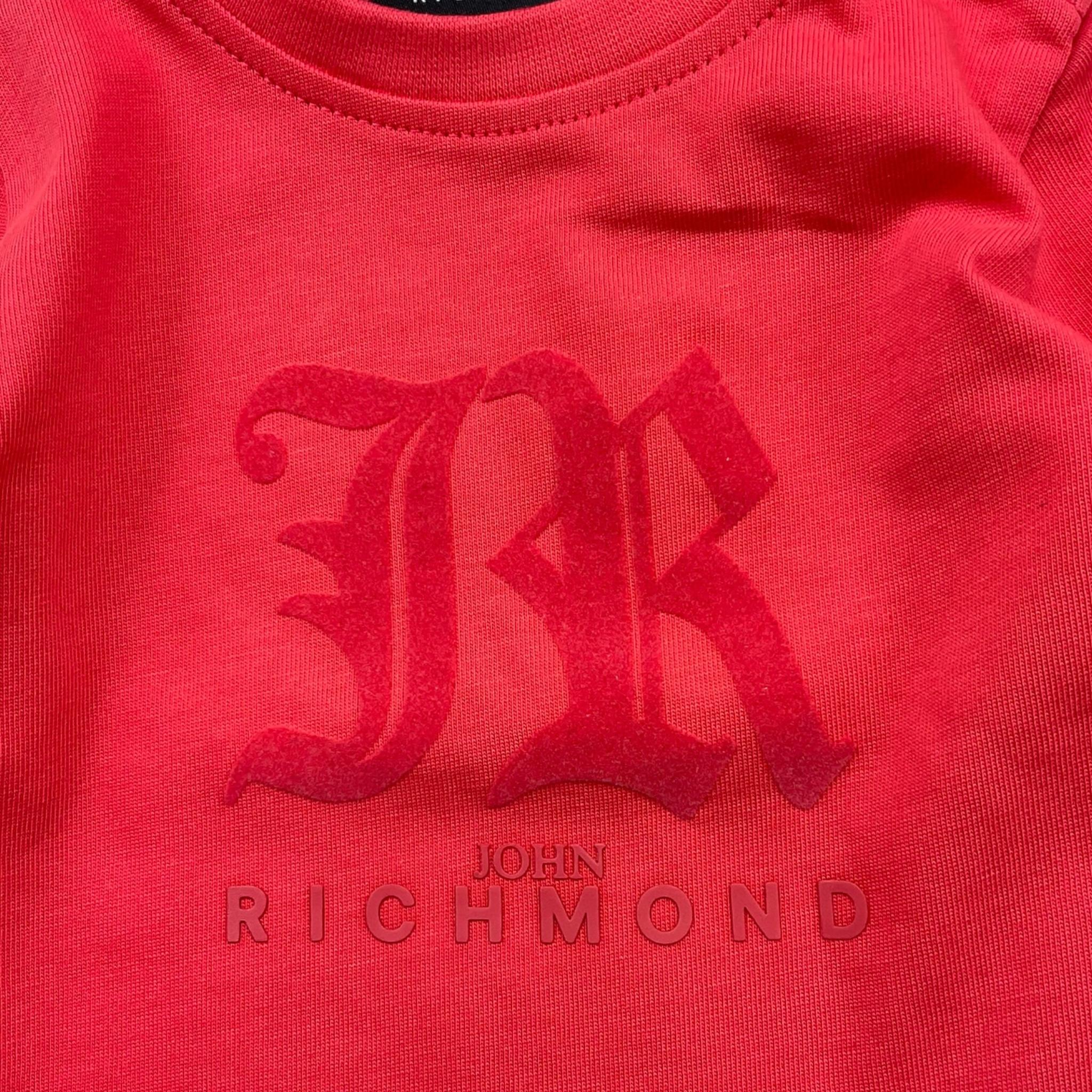 JOHN RICHMOND shirt girocollo tinta unita con stampa Corallo per Neonata RIA25015TS CORALLO JOHN RICHMOND