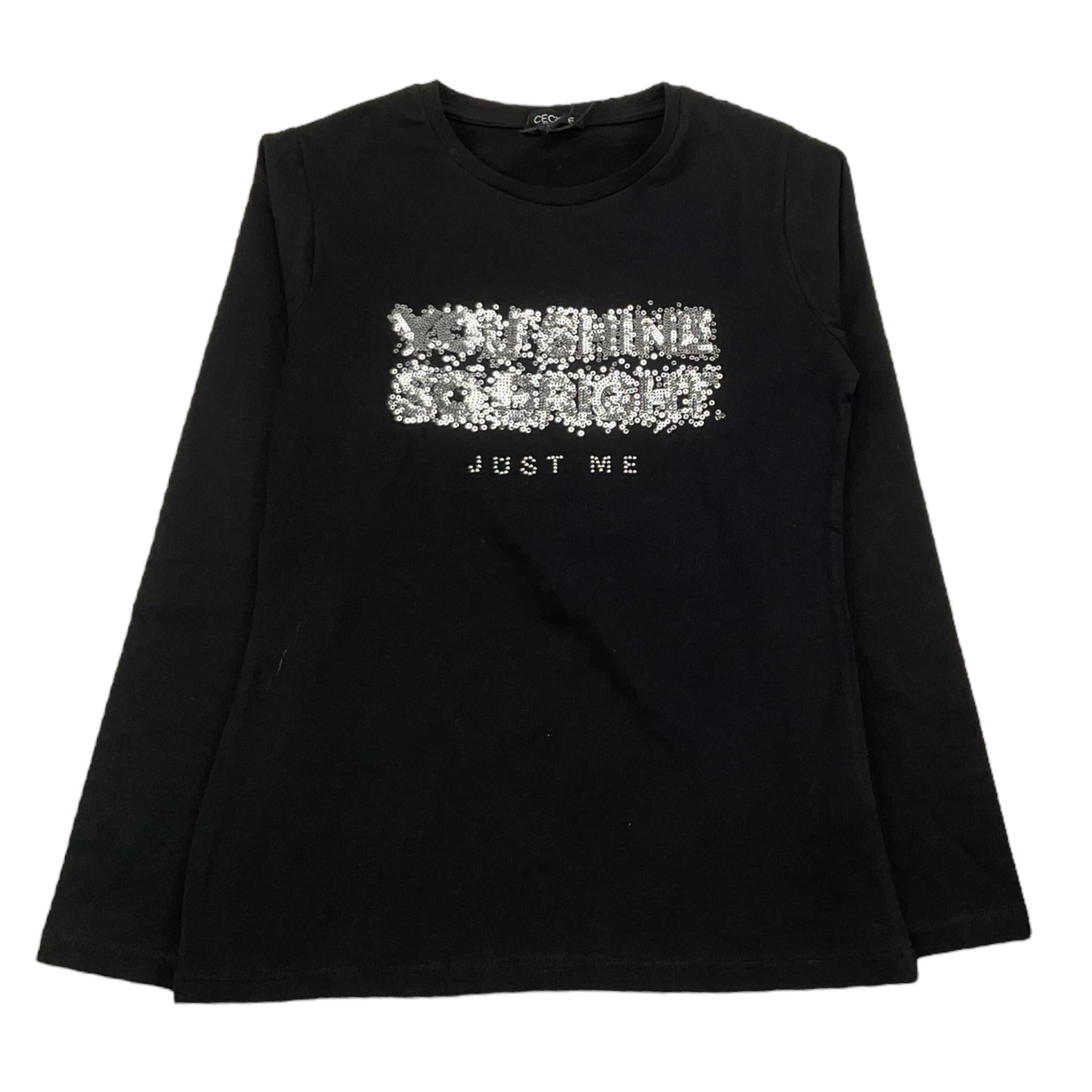 CECYLE shirt girocollo tint unita con stampa in contrasto Nero per Bambina BY1823 NERO CECYLE