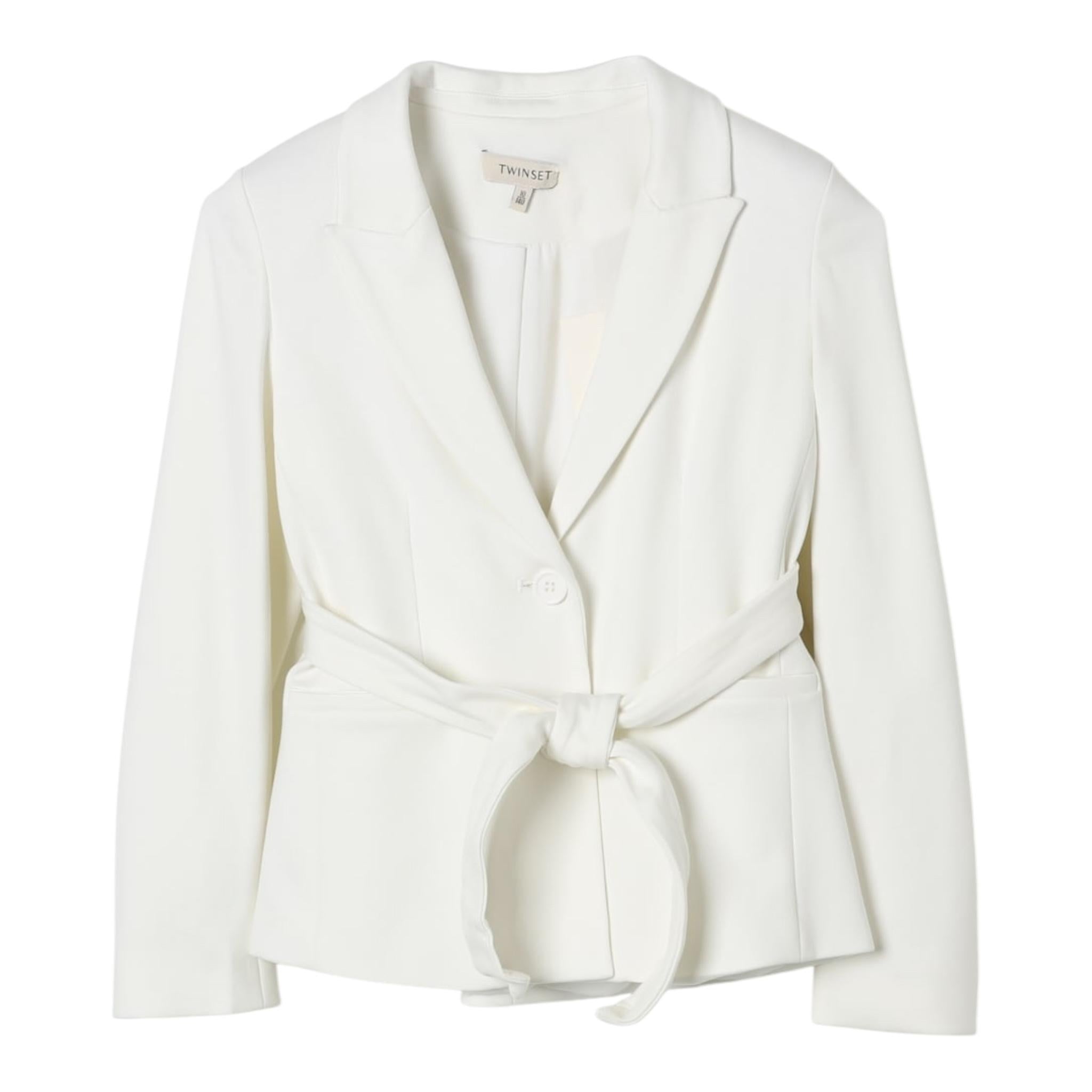 TWINSET giacca tinta unita con cintura Bianco per Bambina 242GJ2046 BIANCO TWINSET
