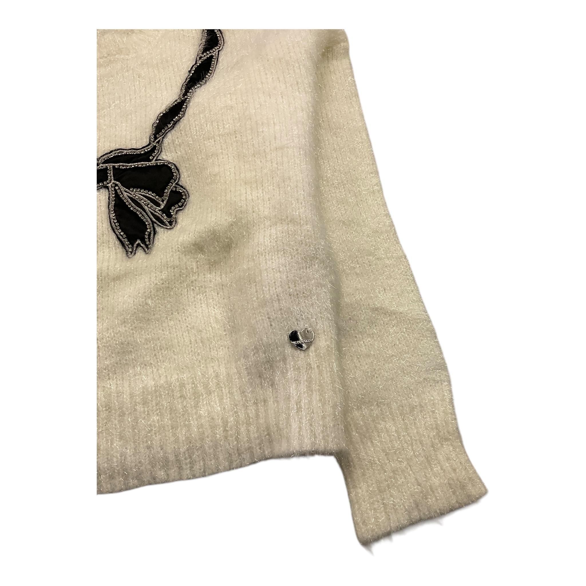 MONNALISA maglia girocollo tinta unita con ricami Panna per Bambina 796605RG PANNA MONNALISA