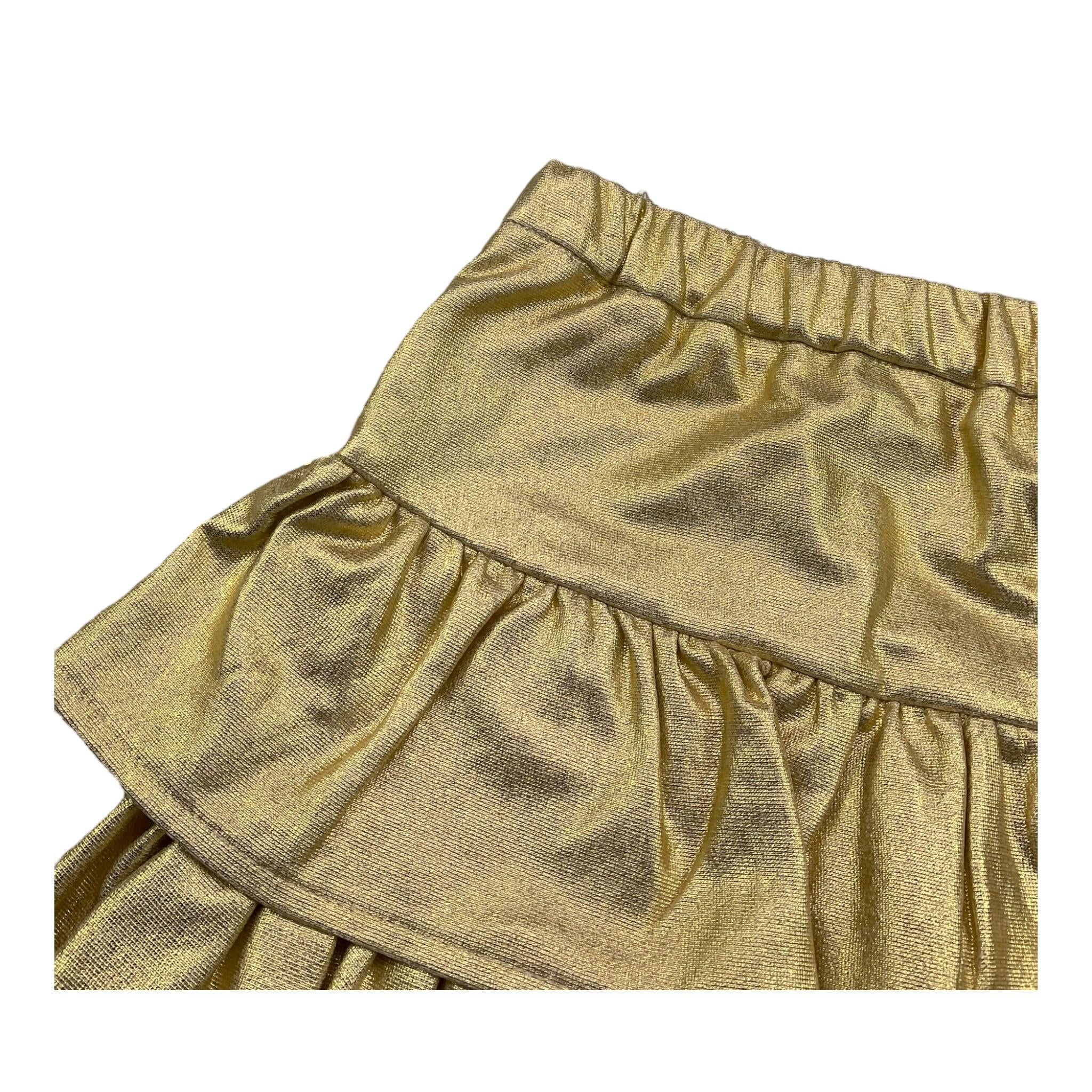 M+E' gonna tinta unita con balze Oro per Bambina UE1641J ORO M+E'
