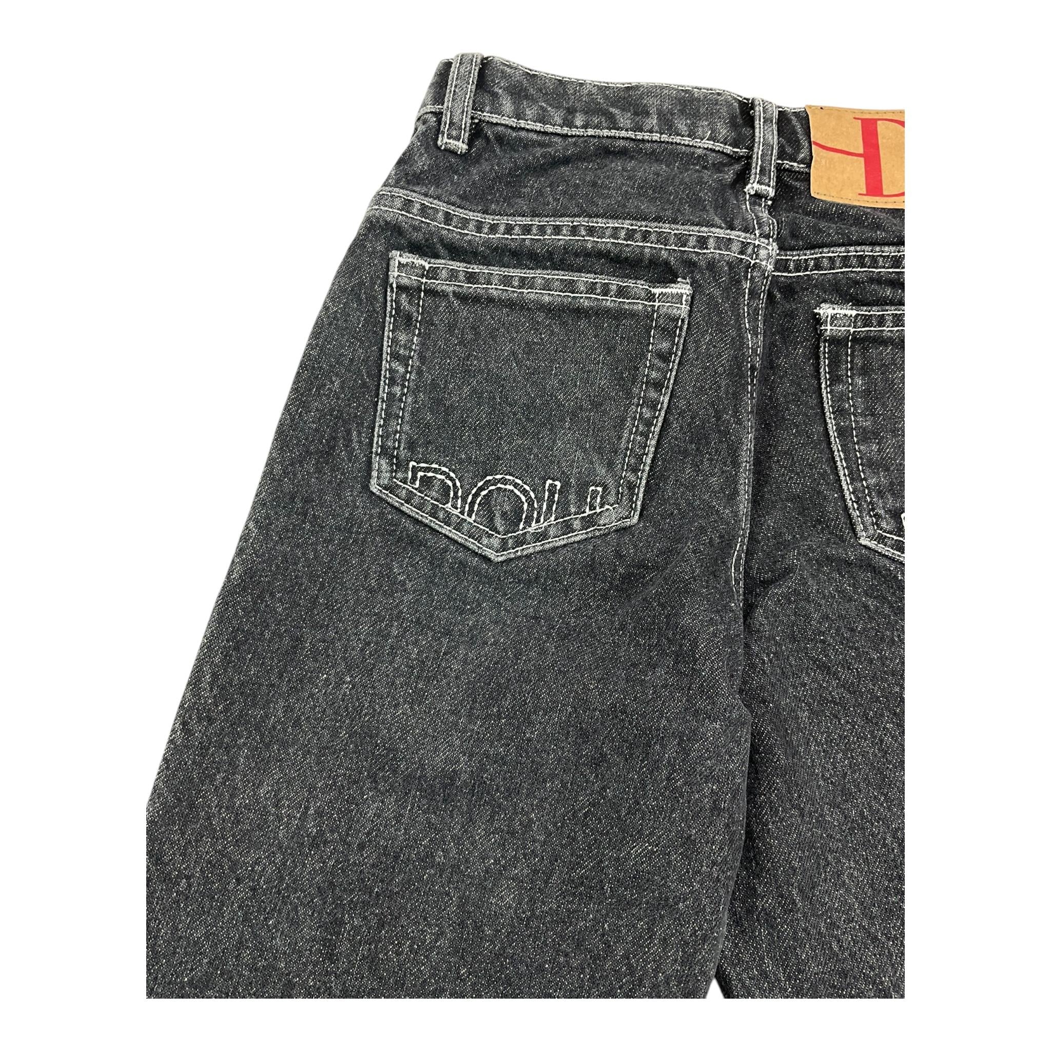 DOU DOU jeans tinta unita con girovita regolabile Nero per Bambino DV6P60 NERO DOU DOU