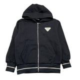 YES LONDON felpa con zip e cappuccio tinta unita cn logo Nero per Bambino JR5062F NERO YES LONDON