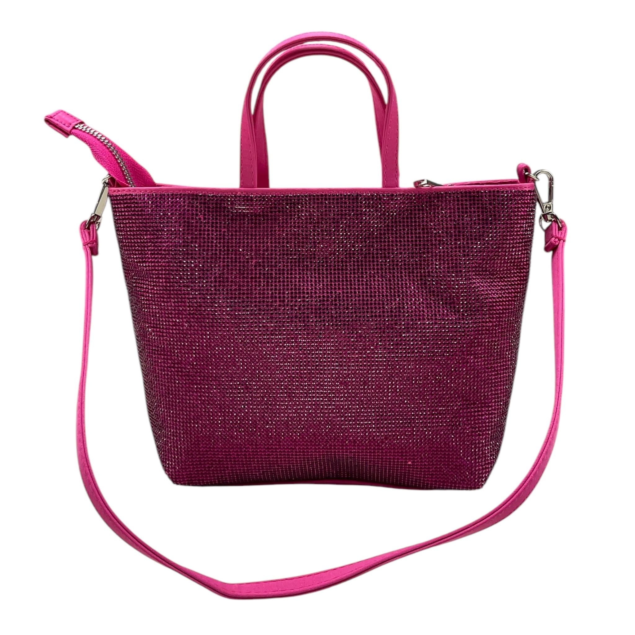 SAINT BARTH borsa brillantinata tinta unita con logo Fuxia per Bambina STRASS FUXIA SAINT BARTH