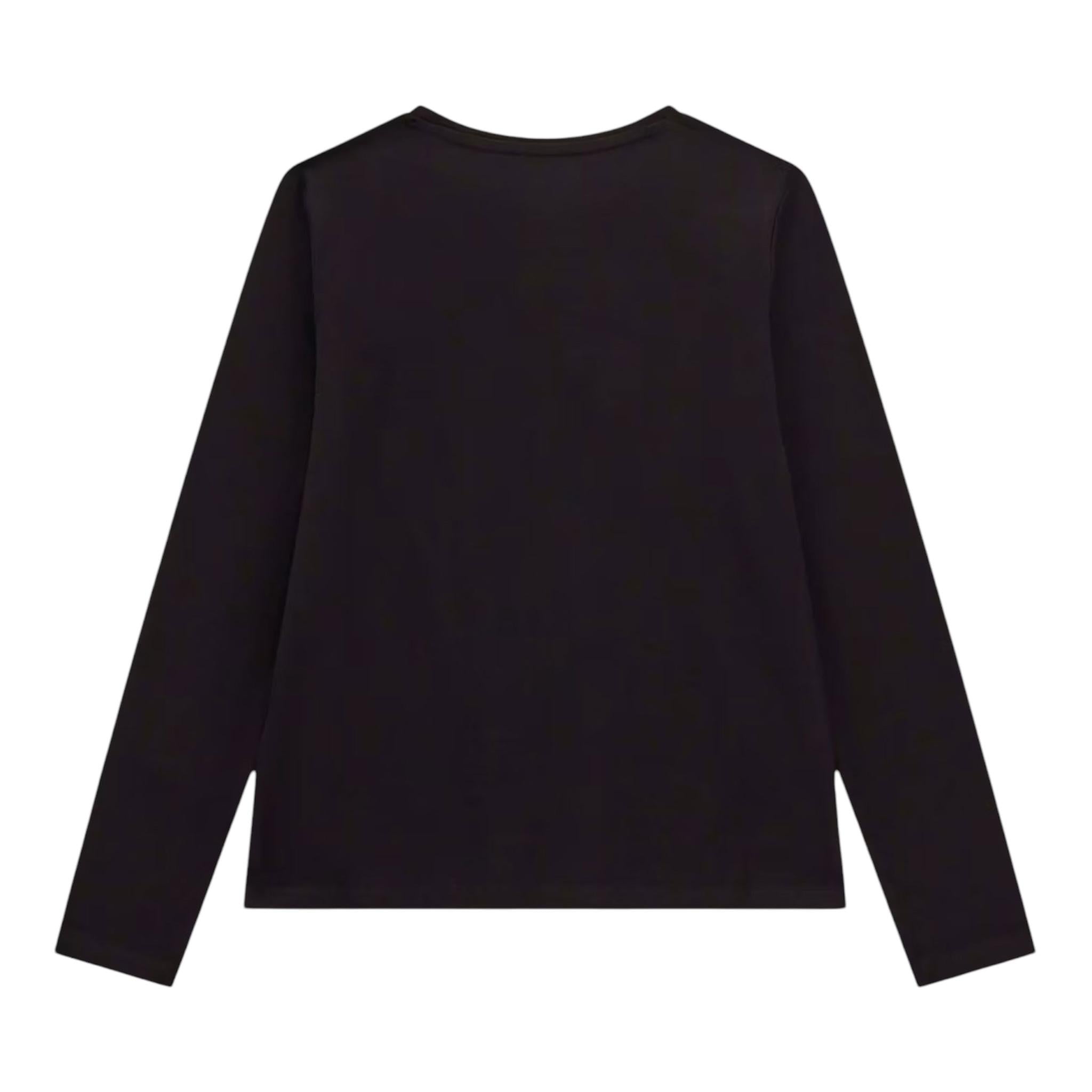 GUESS shirt girocollo tinta unita con stampa Nero per Bambina J4BI03J1314 NERO GUESS