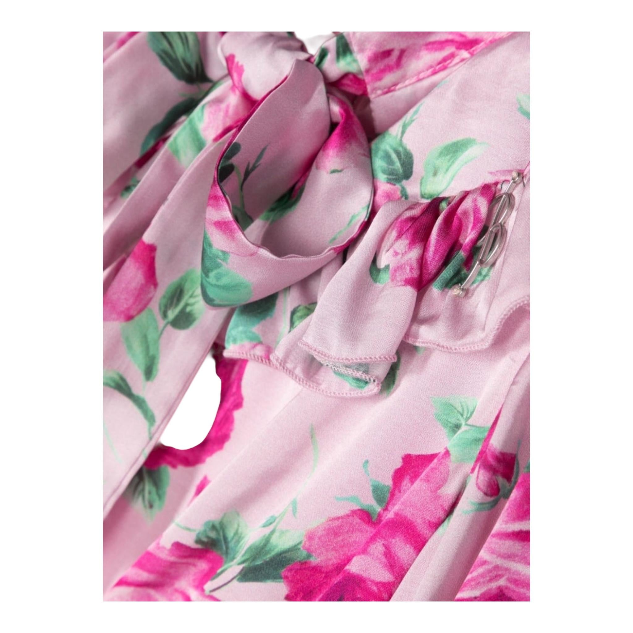 MISS BLUMARINE abito tinta unita con fantasia fiori Rosa per Bambina IF3164 ROSA MISS BLUMARINE