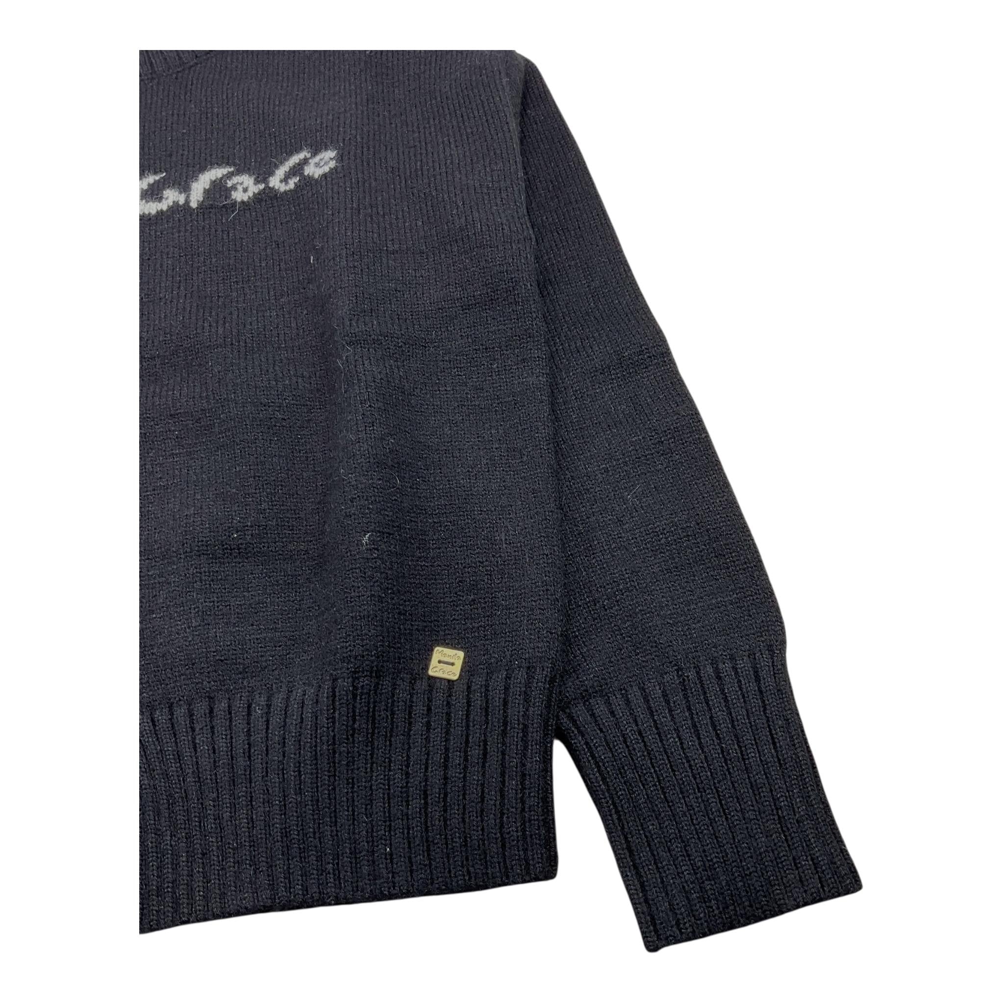 MANILA GRACE maglia mezzocollo tinta unita con logo Nero per Bambina MFJF24M168 NERO MANILA GRACE