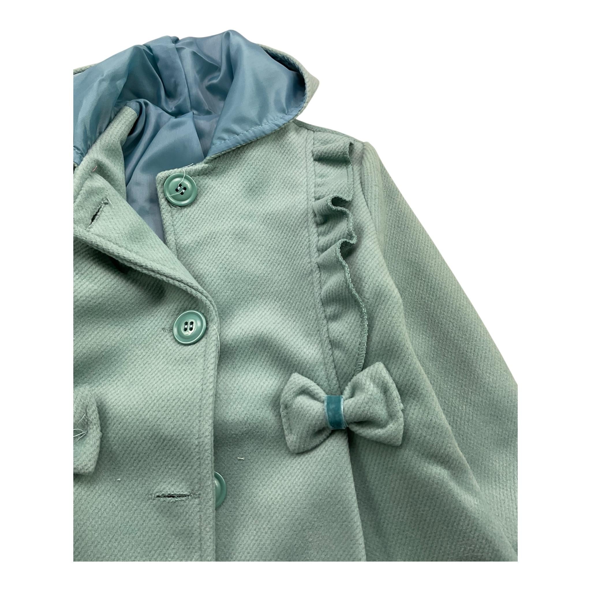 AZZURRA cappotto tinta unita cn cappuccio Verde acqua per Neonata 2427 VERDE ACQUA AZZURRA