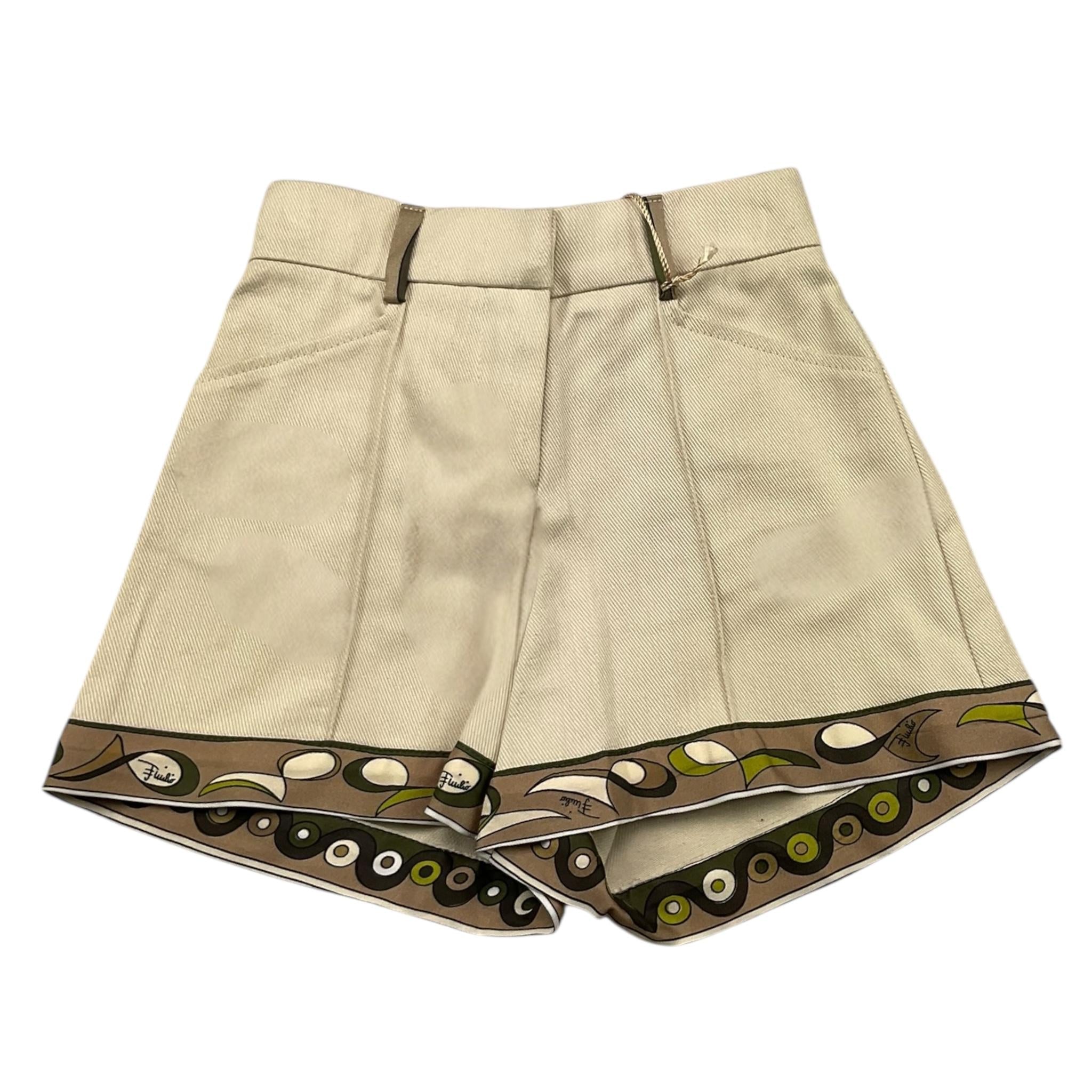 EMILIO PUCCI short tinta unita con girovita regolabile Sabbia per Neonata PS6A39 SABBIA EMILIO PUCCI