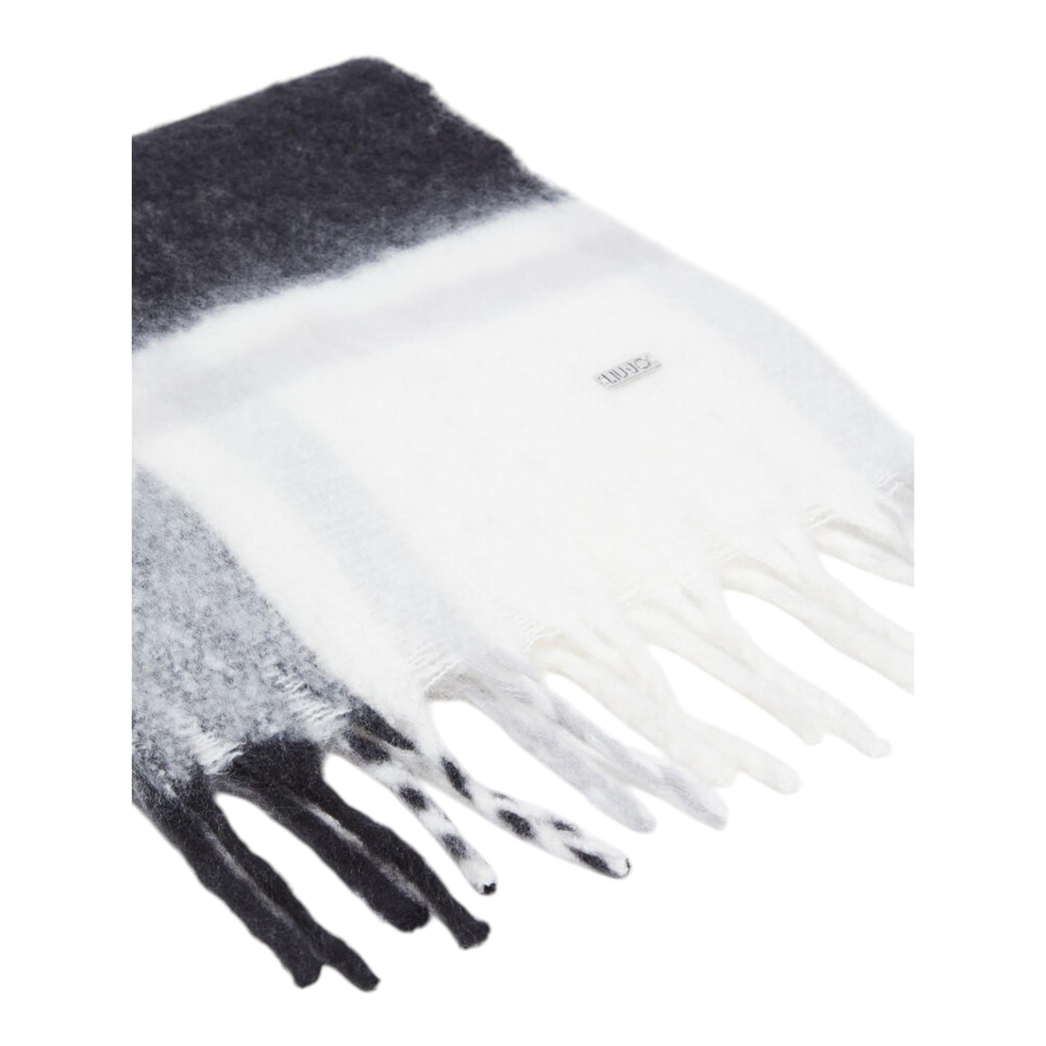 LIU JO sciarpa bicolore con frange Bianco/nero per Bambina GF4227 BIANCO/NERO LIU JO