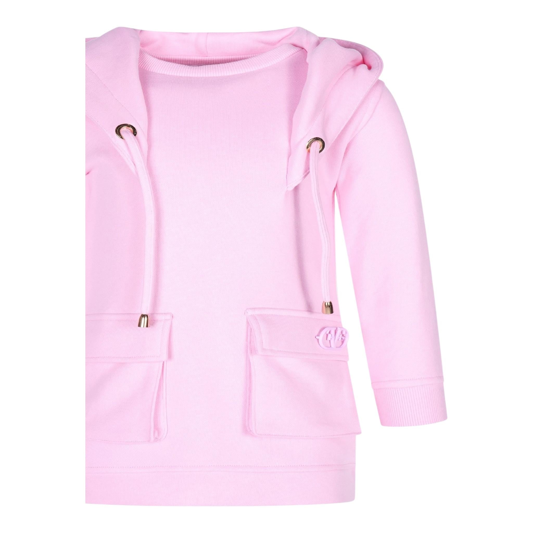 FUN & FUN abito modello felpa tinta unita con cappuccio Rosa per Bambina FBDR0085 ROSA FUN & FUN