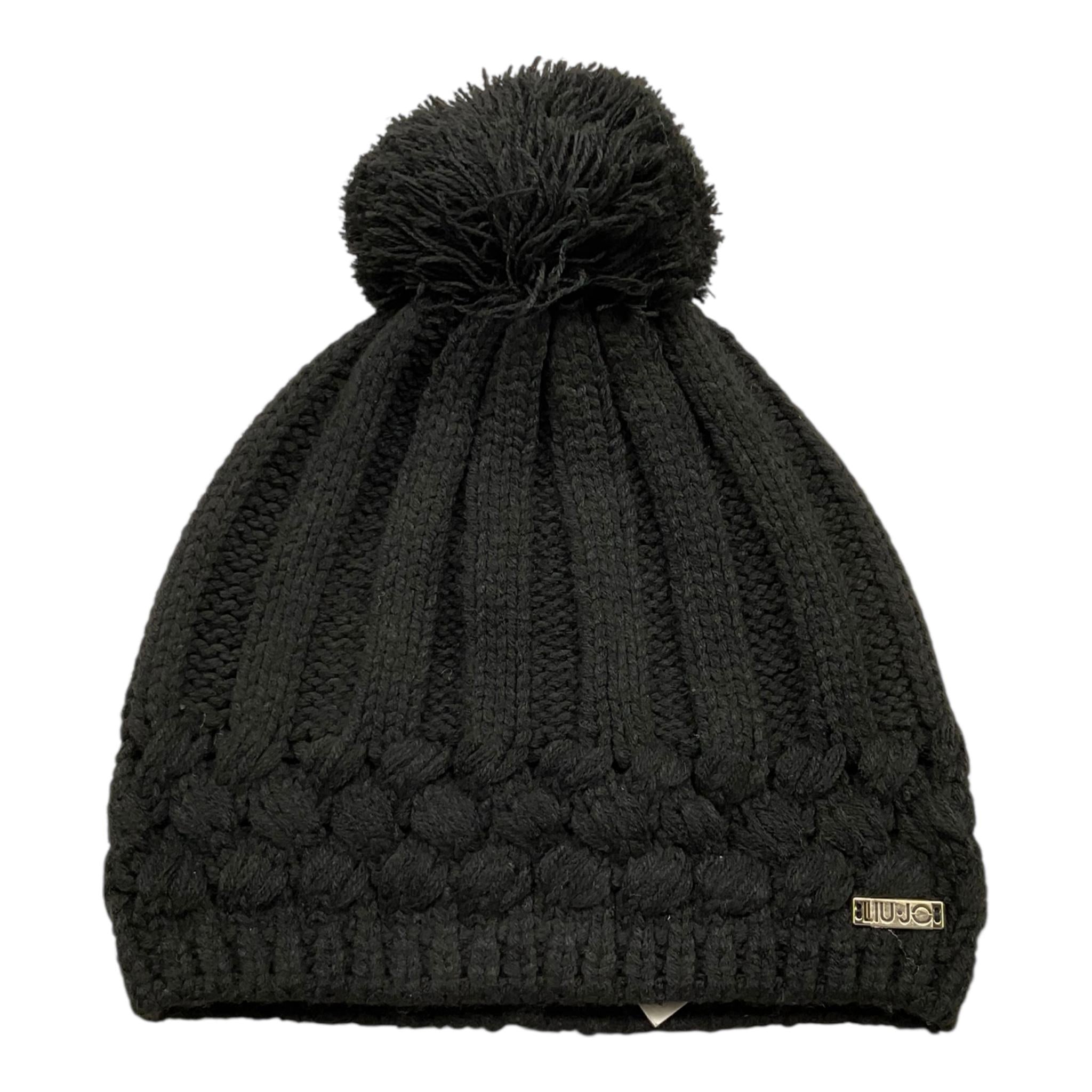 LIU JO cappello tinta unita con pon pon Nero per Bambina GF3191 NERO LIU JO