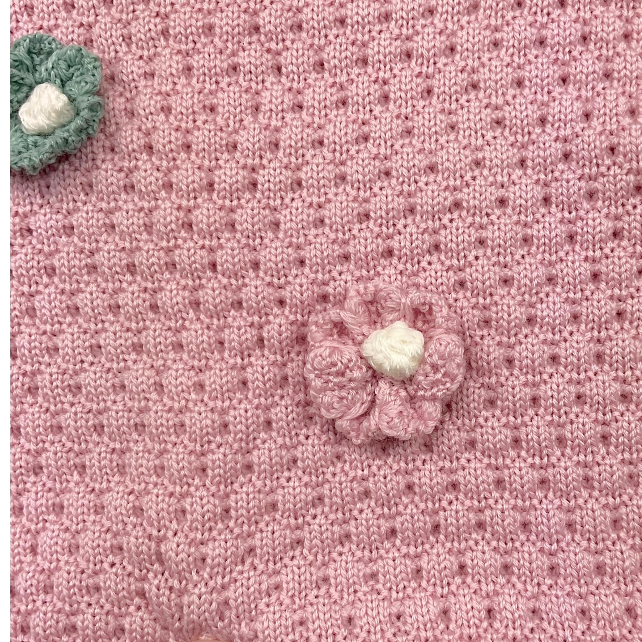 MARLU' tutina tinta unita con applicazini Rosa per Neonata IB1310 ROSA MARLU'
