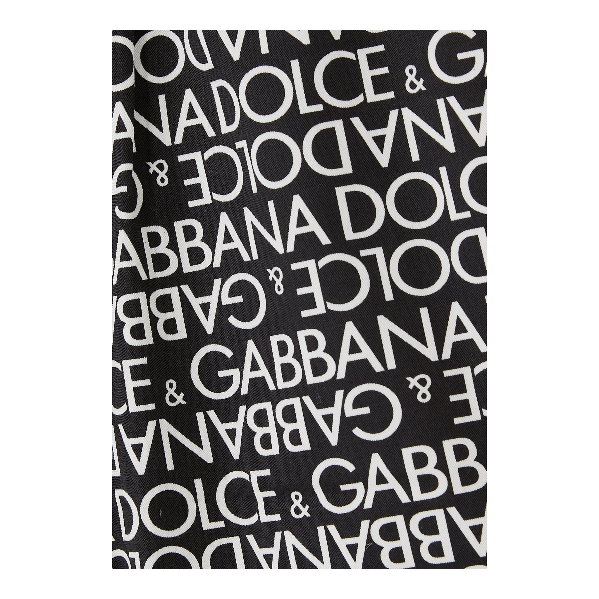 DOLCE & GABBANA pantalone tinta unita con stampe logo Nero per Bambino L44P13 NERO DOLCE & GABBANA