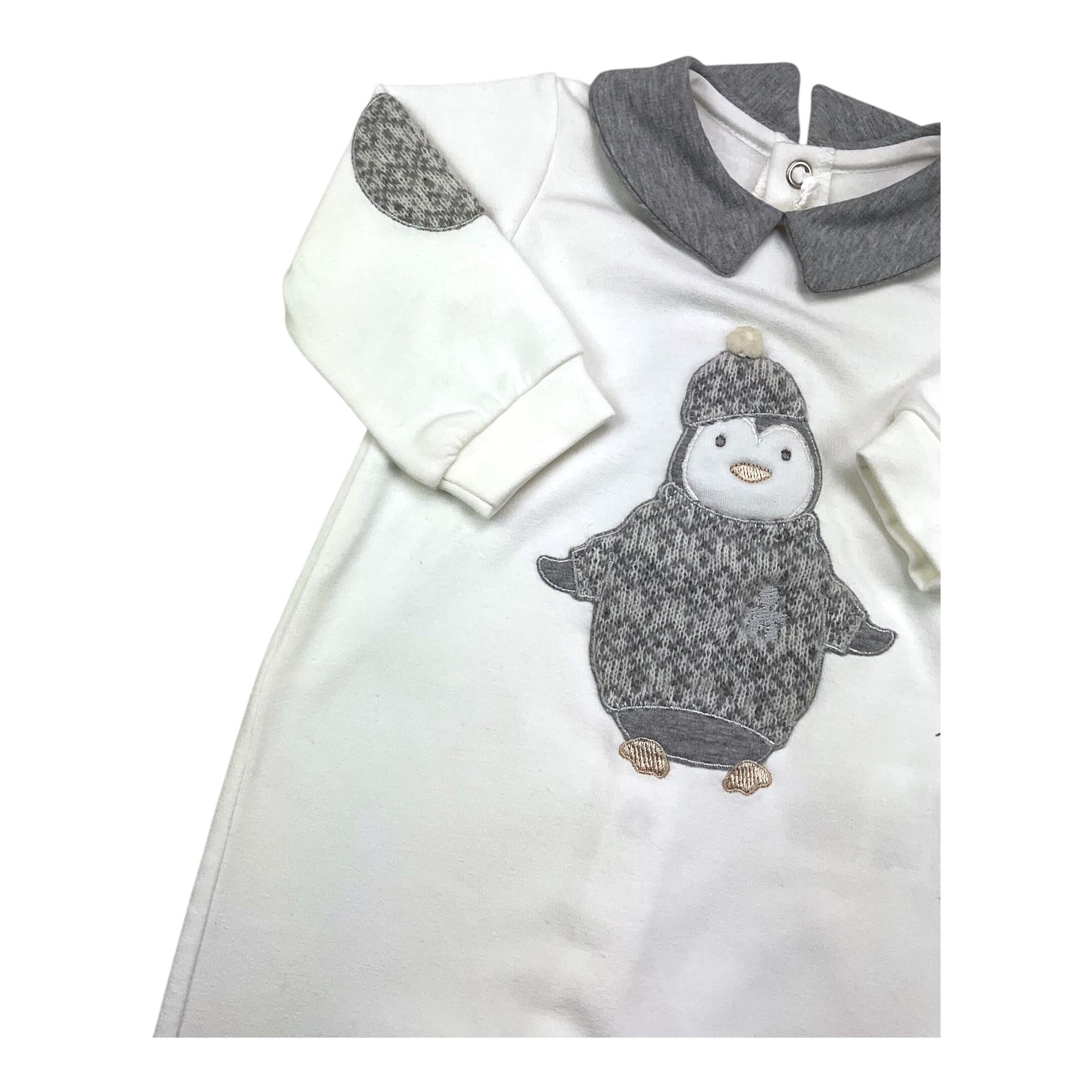 LE BEBE' tutina manica lunga tinta unita con stampa e colletto in contrasto Bianco per Neonato LBB4274 BIANCO LE BEBE'