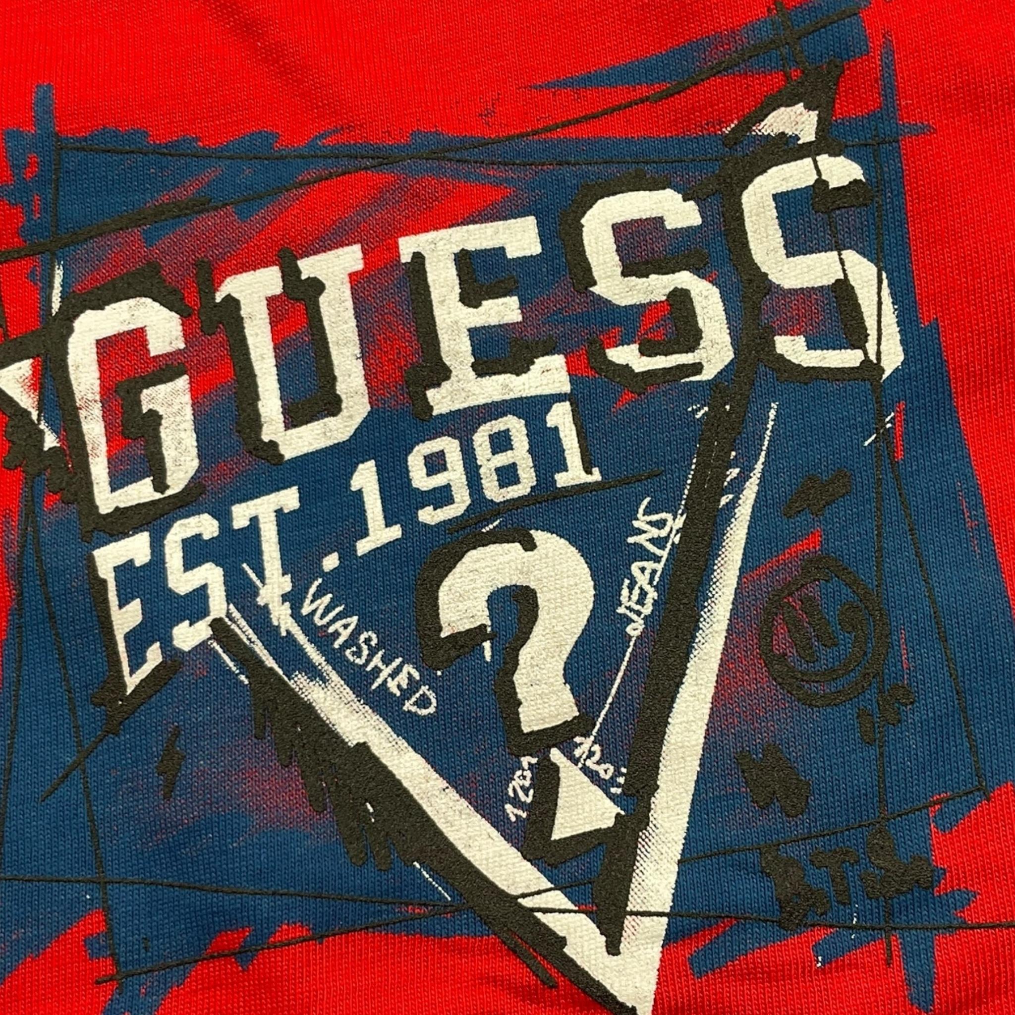 GUESS shirt girocollo tinta unita con stampa Rosso per Neonato N4YI01K8HM4XXX ROSSO GUESS
