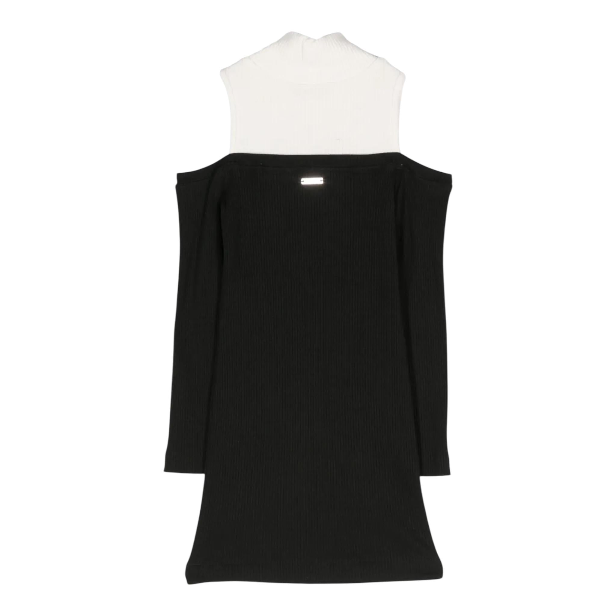 MONNALISA abito bicolore a costine Bianco/nero per Bambina 41D901 BIANCO/NERO MONNALISA