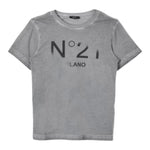 N°21 t-shirt girocollo tinta unita con stampa Grigio per Bambino N21943 GRIGIO N°21