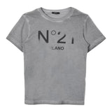 N°21 t-shirt girocollo tinta unita con stampa Grigio per Bambino N21943 GRIGIO N°21